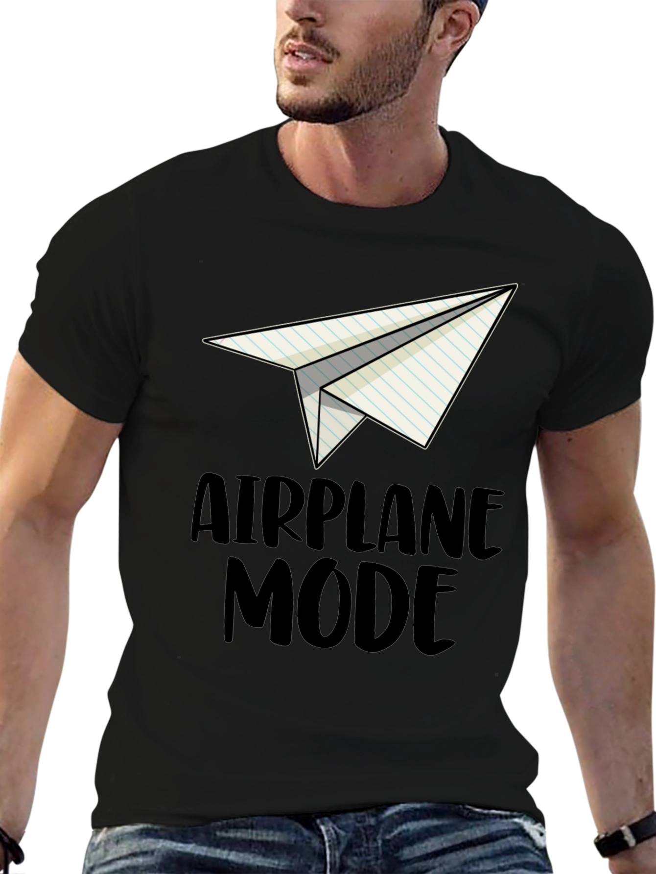 Airplane Mode Graphic Tee - Novelty T-Shirt