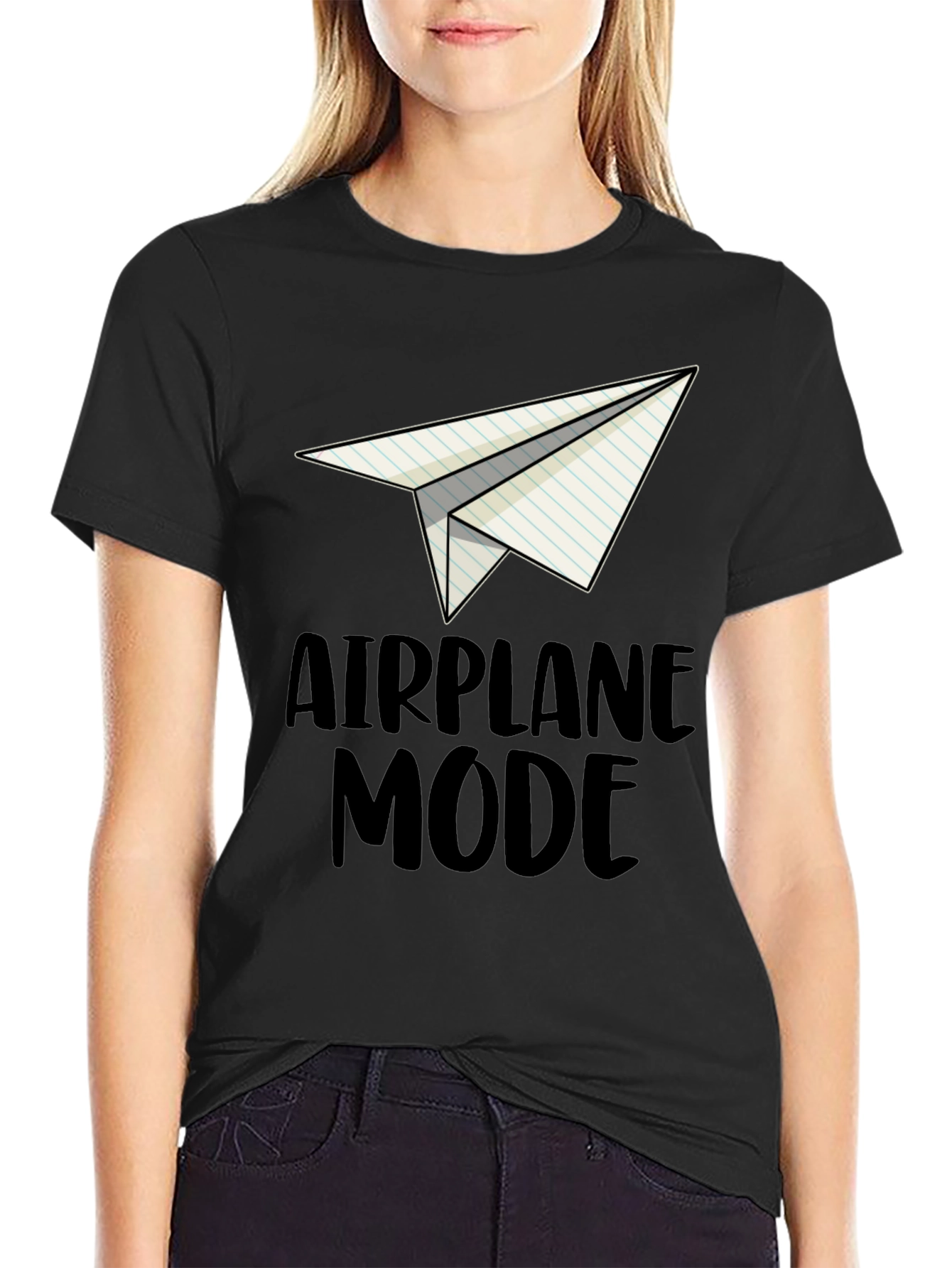 Airplane Mode Graphic Tee - Novelty T-Shirt