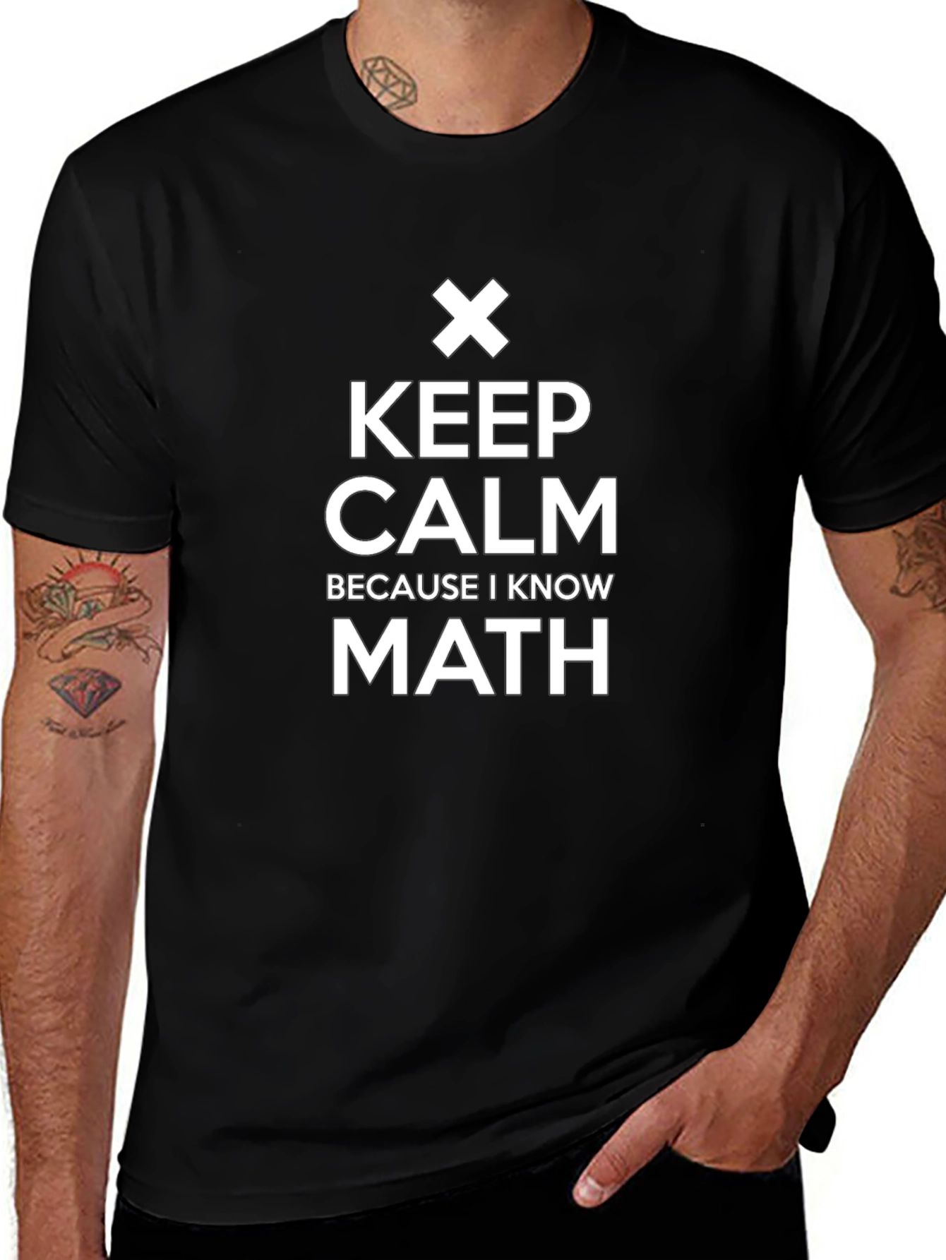 Keep Calm Math T-Shirt - Black Cotton Tee