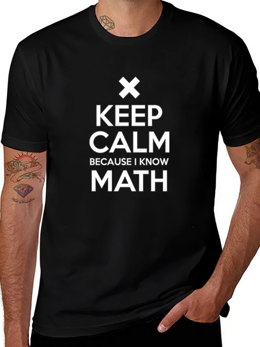 Keep Calm Math T-Shirt - Black Cotton Tee