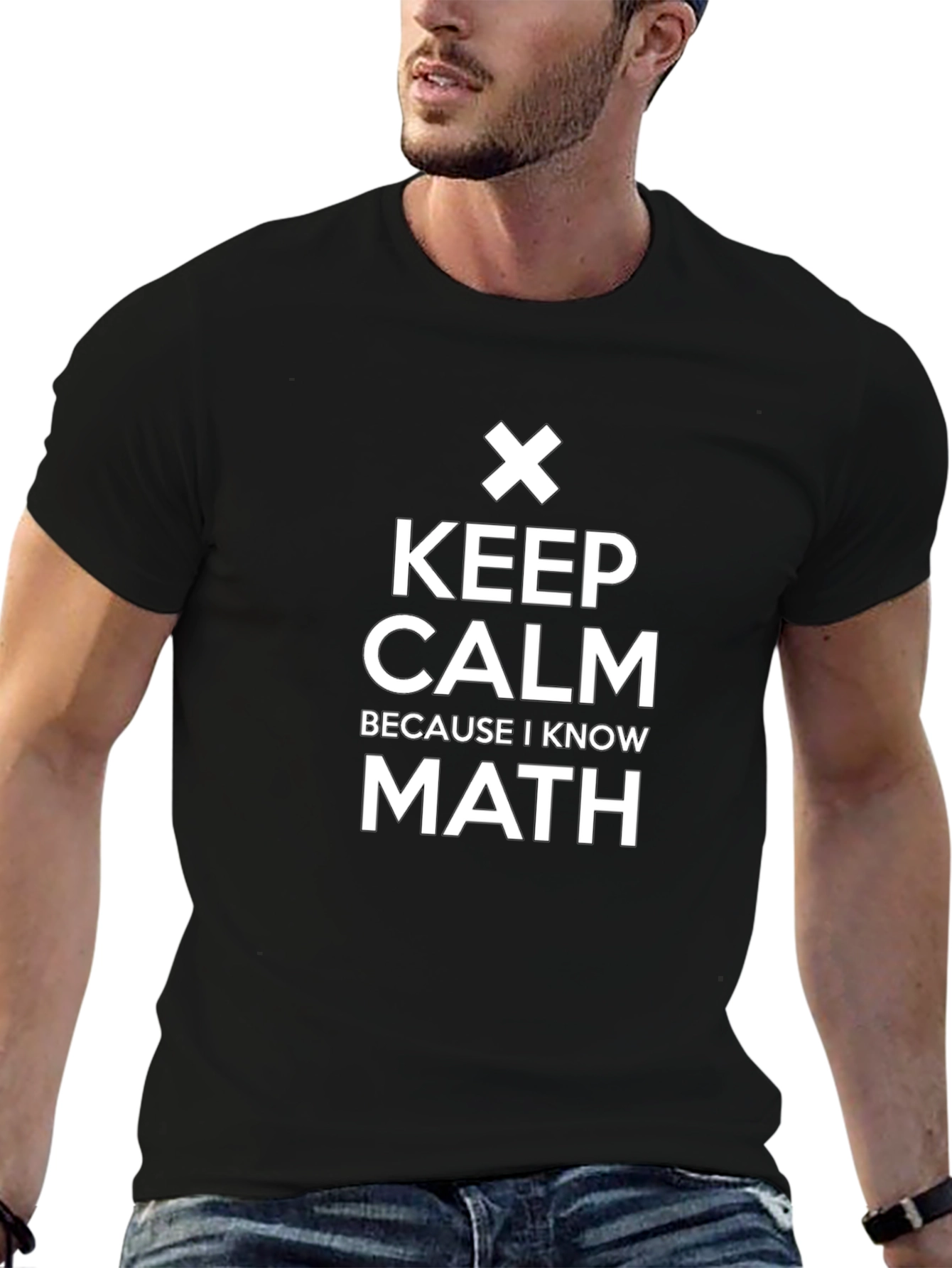 Keep Calm Math T-Shirt - Black Cotton Tee