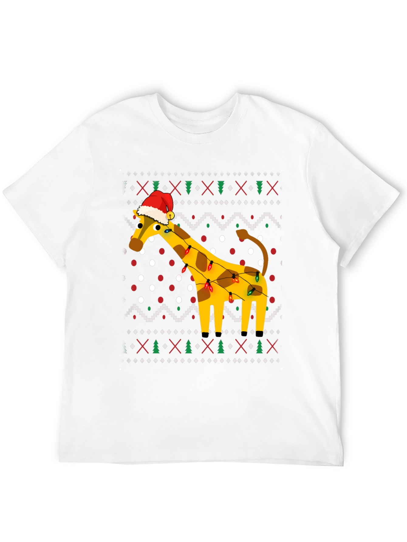 Giraffe Christmas Lights Ugly Christmas T-Shirt