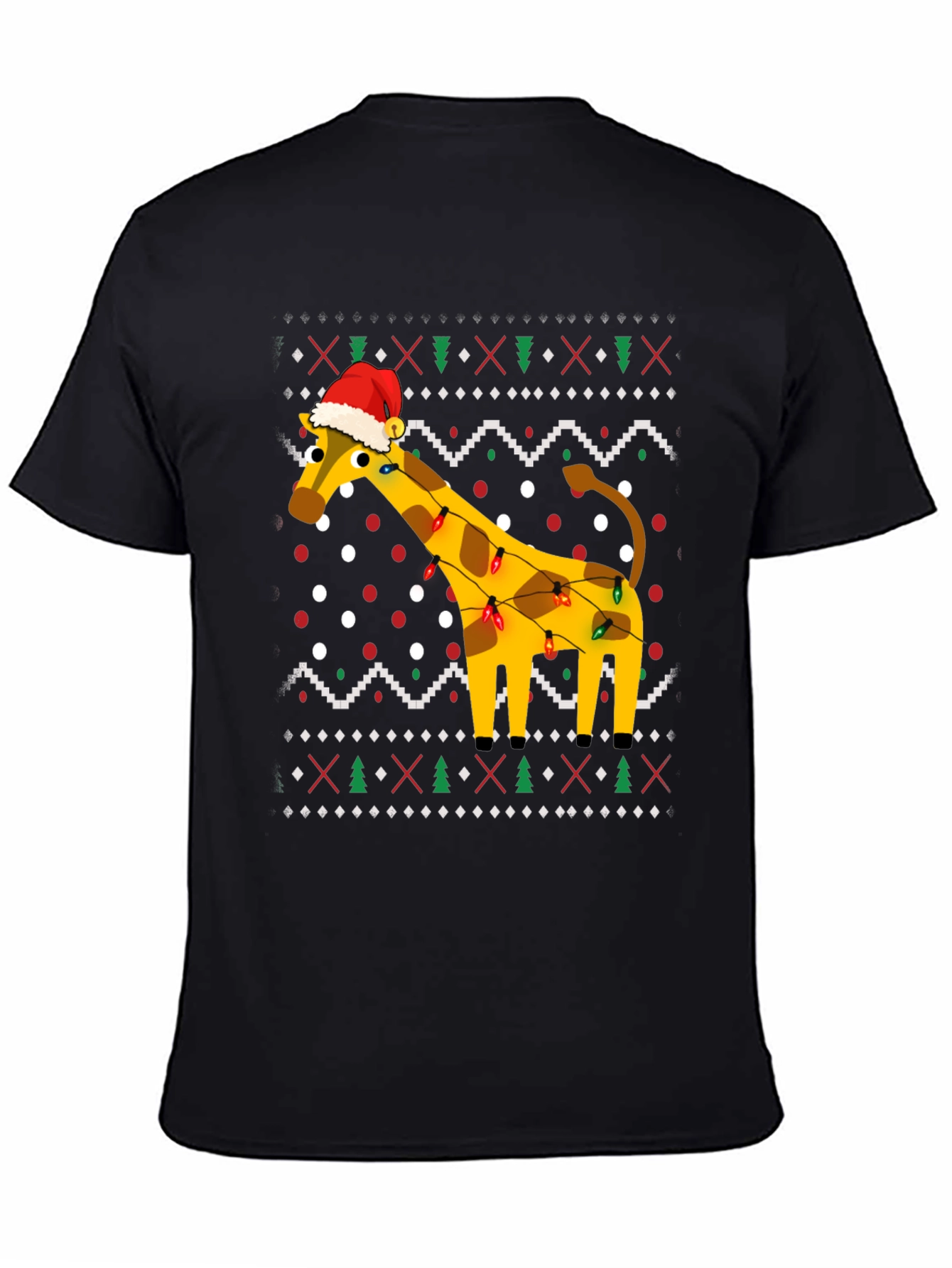 Giraffe Christmas Lights Ugly Christmas T-Shirt