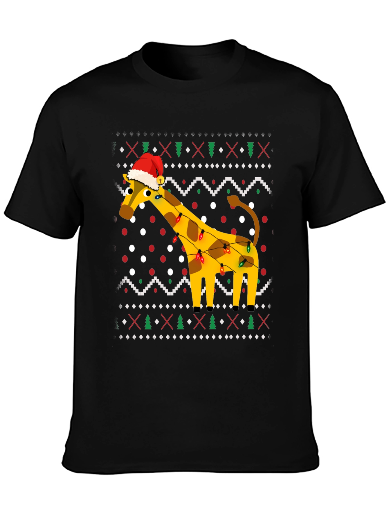 Giraffe Christmas Lights Ugly Christmas T-Shirt
