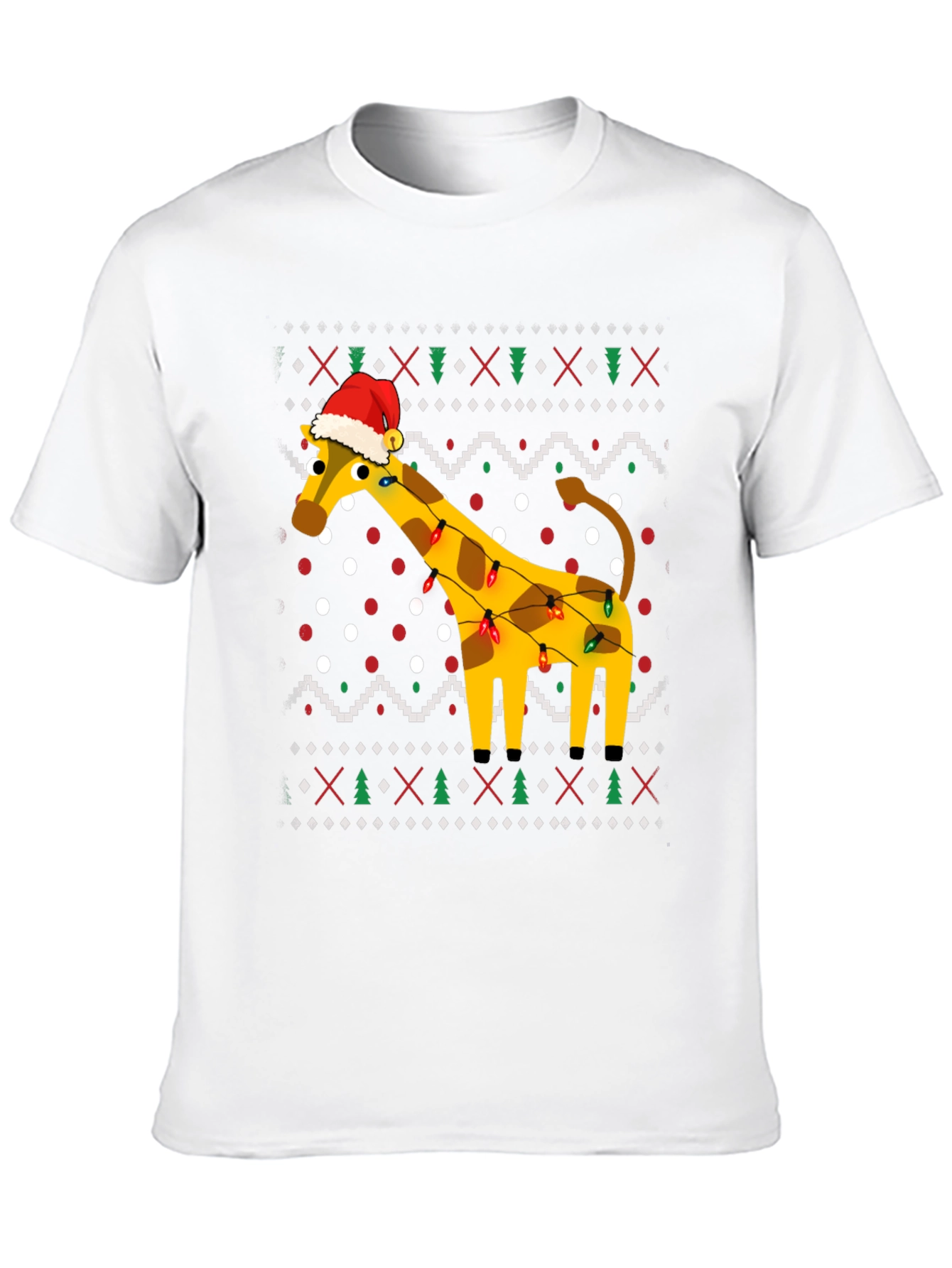 Giraffe Christmas Lights Ugly Christmas T-Shirt