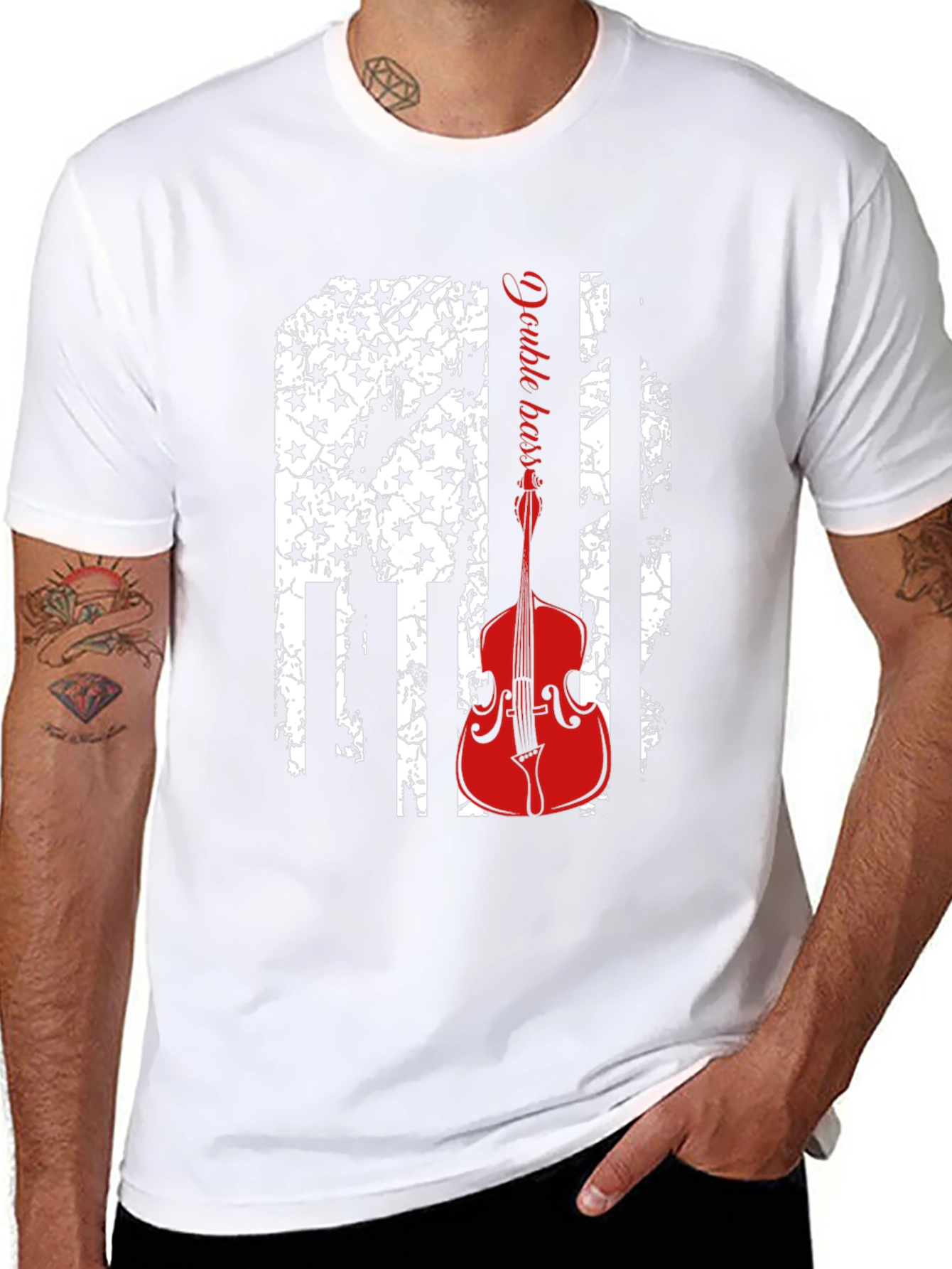 Double Bass American Flag T-Shirt