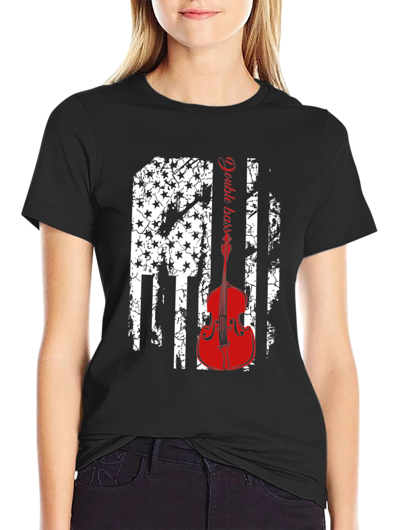 Double Bass American Flag T-Shirt