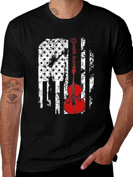 Double Bass American Flag T-Shirt