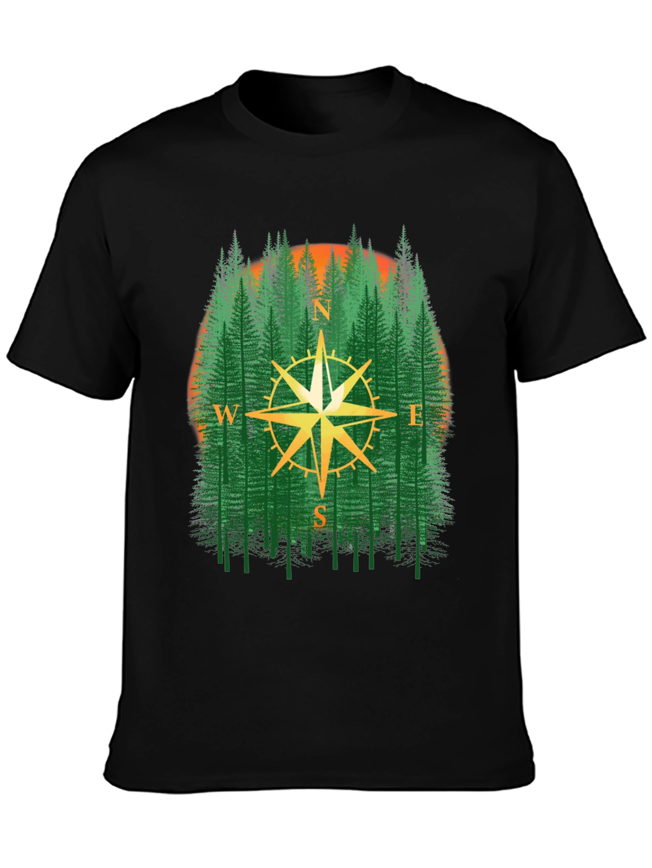 Compass Forest Graphic T-Shirt