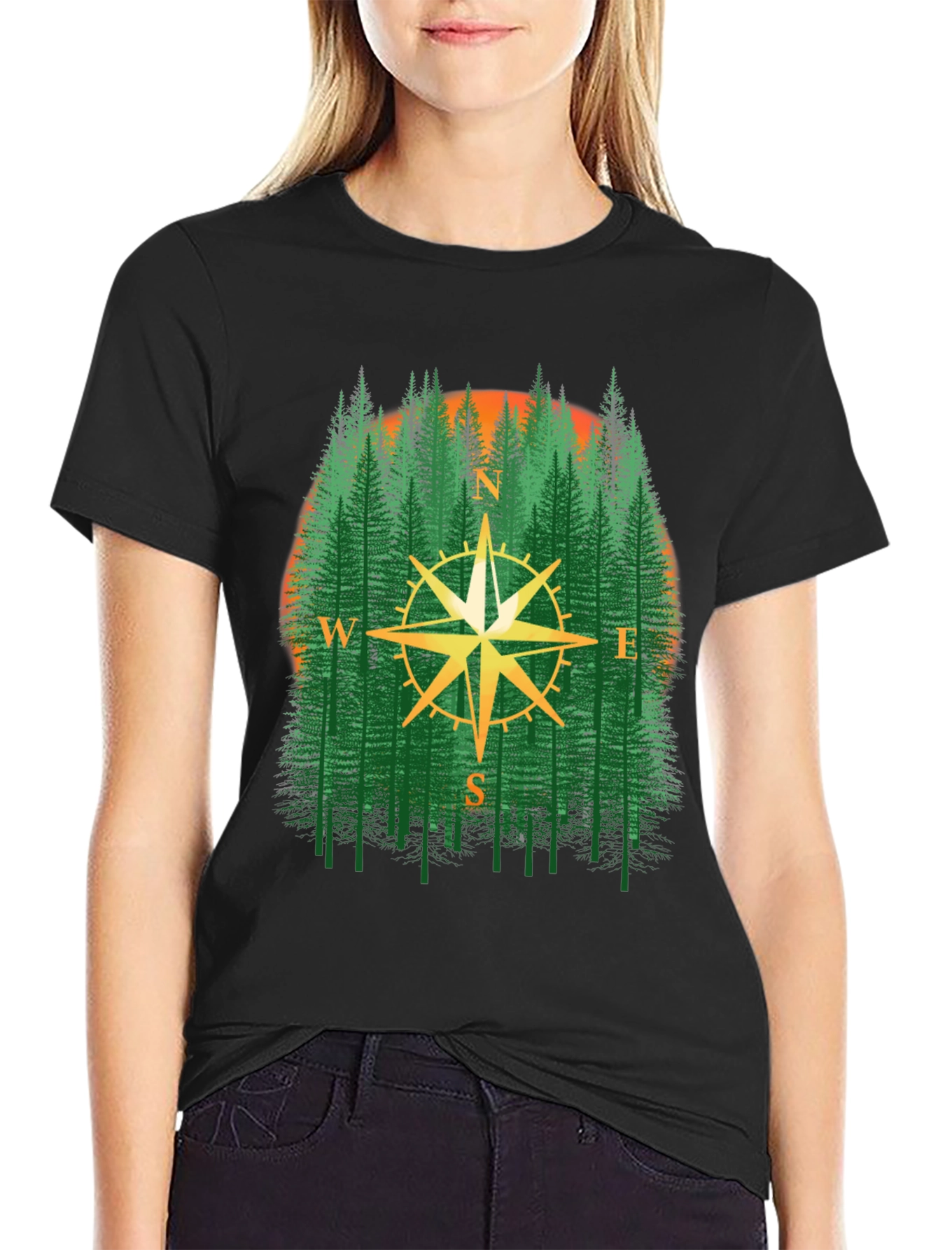 Compass Forest Graphic T-Shirt