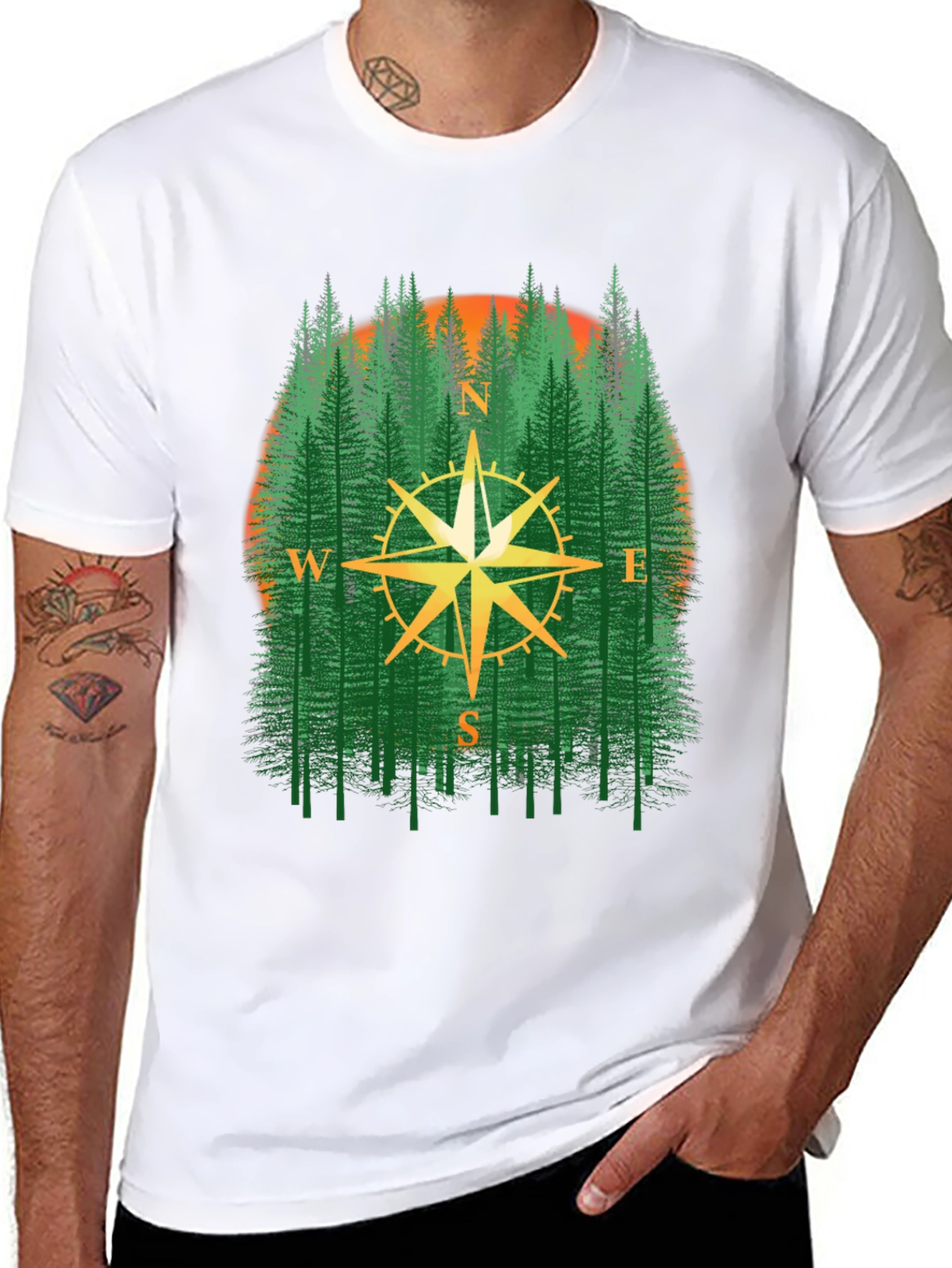 Compass Forest Graphic T-Shirt