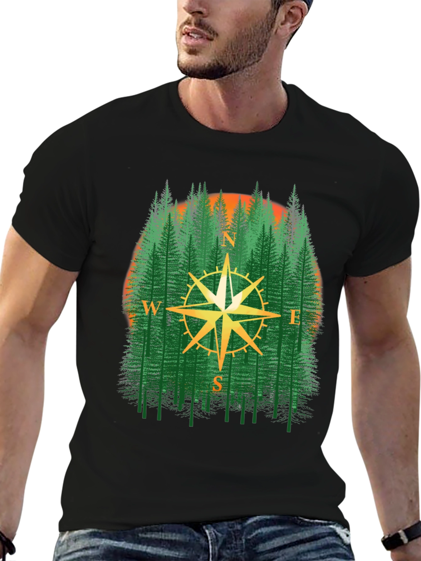 Compass Forest Graphic T-Shirt
