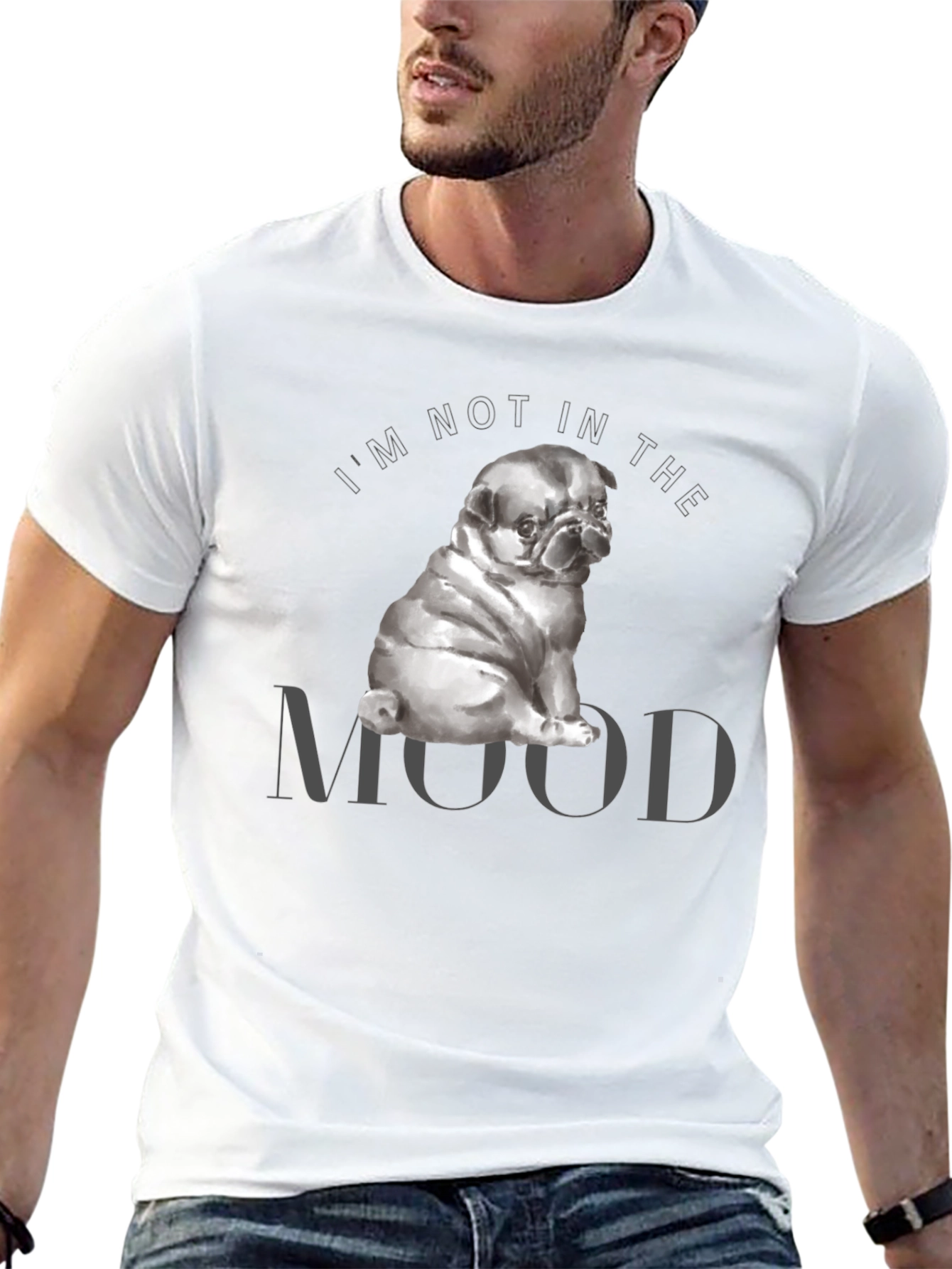 Not In The Mood Pug Graphic T-Shirt