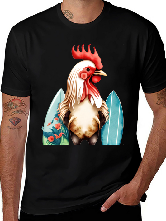 Rooster Surfboard Graphic T-Shirt