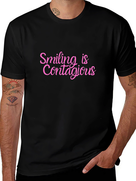 Smiling is Contagious Black T-Shirt