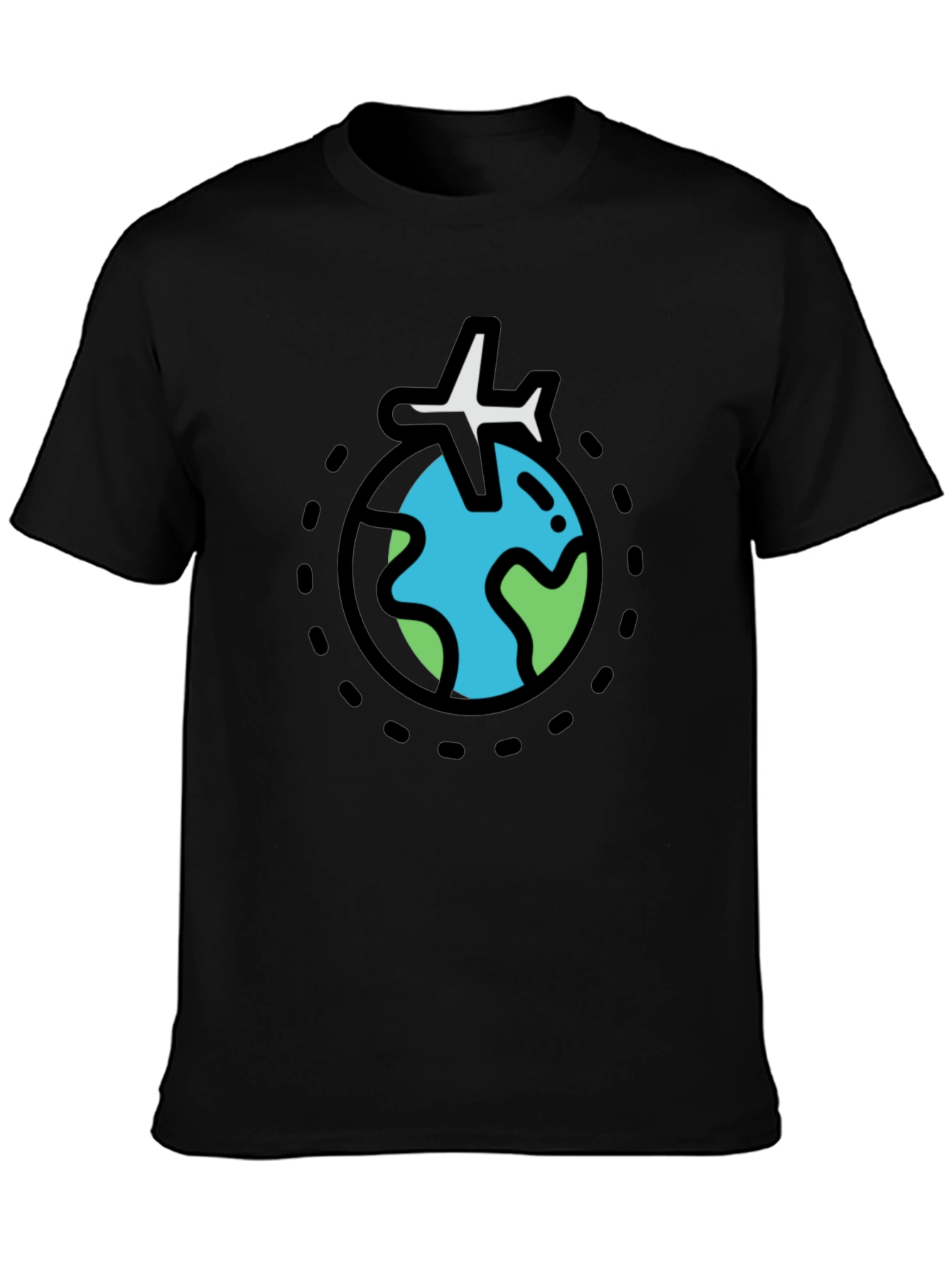 Globe Plane Graphic Tee - Black Cotton T-Shirt