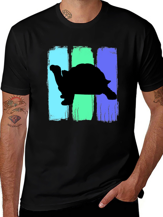 Turtle Silhouette Brush Stroke Graphic Tee
