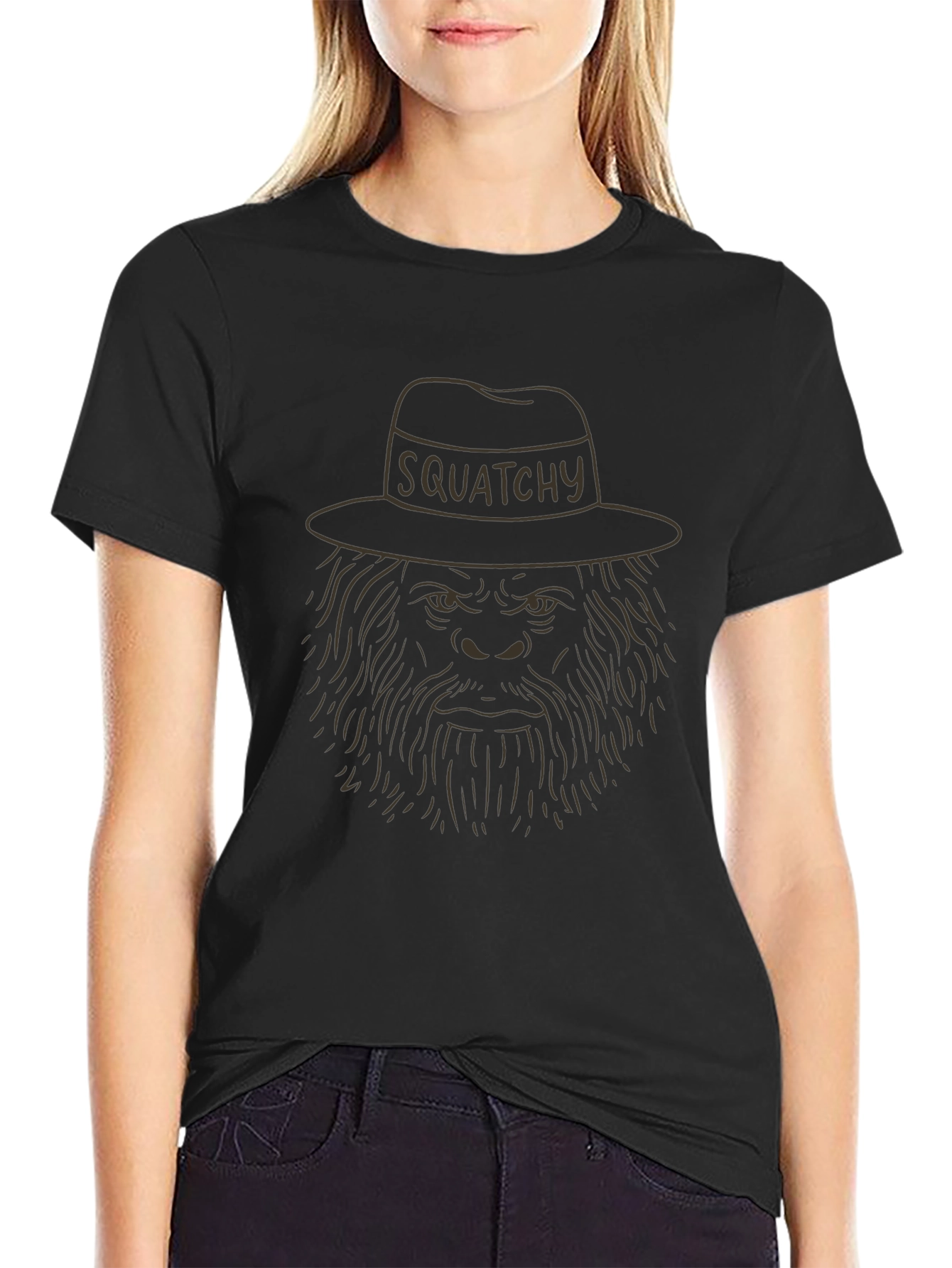 Squatchy Tee - Funny Bigfoot in a Hat T-Shirt