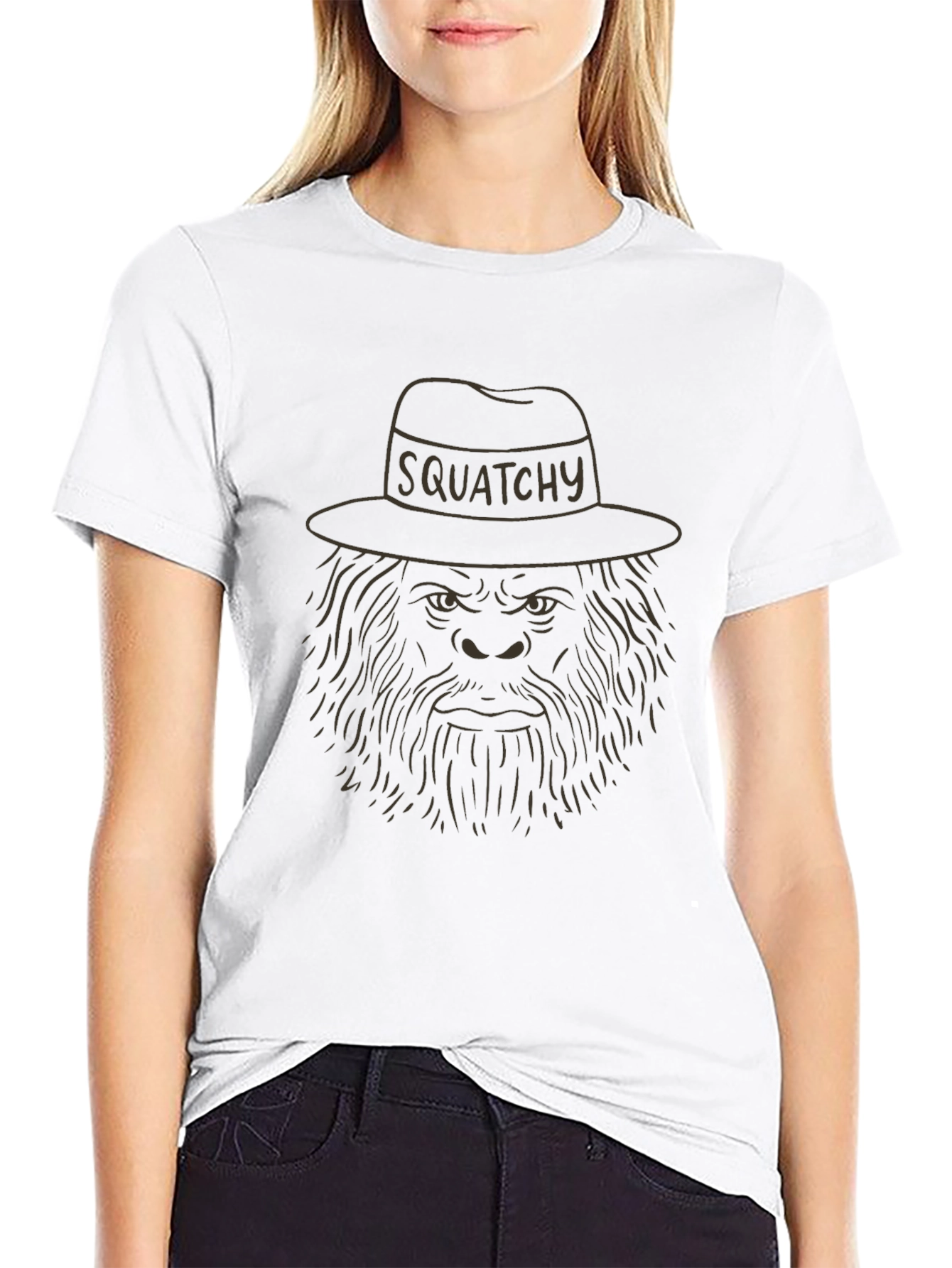 Squatchy Tee - Funny Bigfoot in a Hat T-Shirt