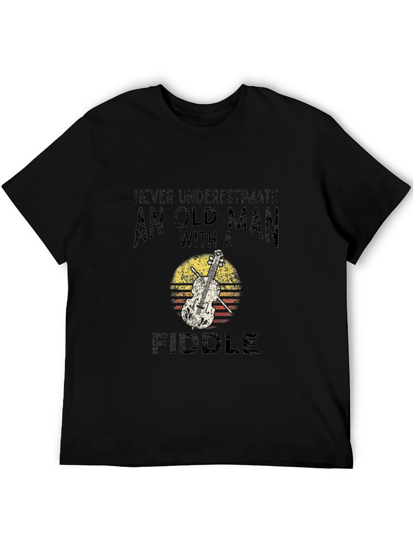Old Man with Fiddle Graphic T-Shirt