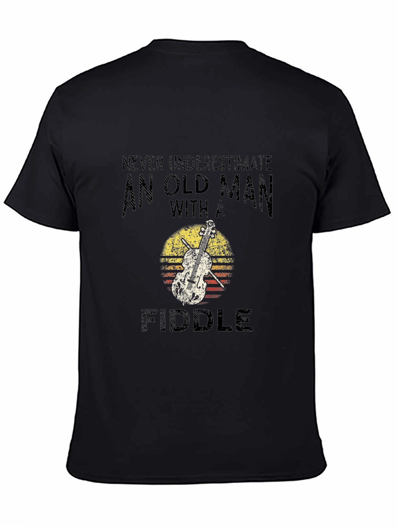 Old Man with Fiddle Graphic T-Shirt