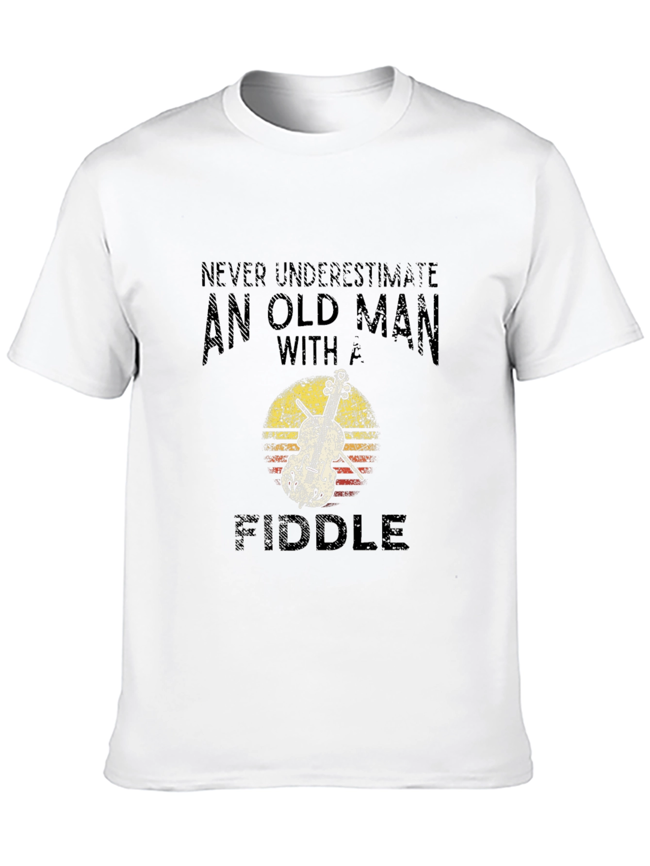 Old Man with Fiddle Graphic T-Shirt
