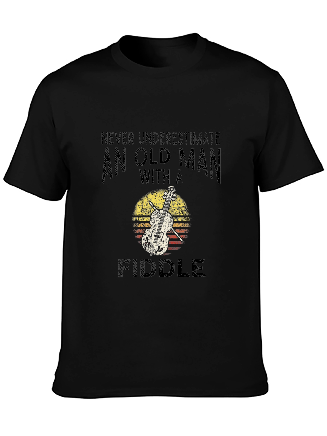 Old Man with Fiddle Graphic T-Shirt