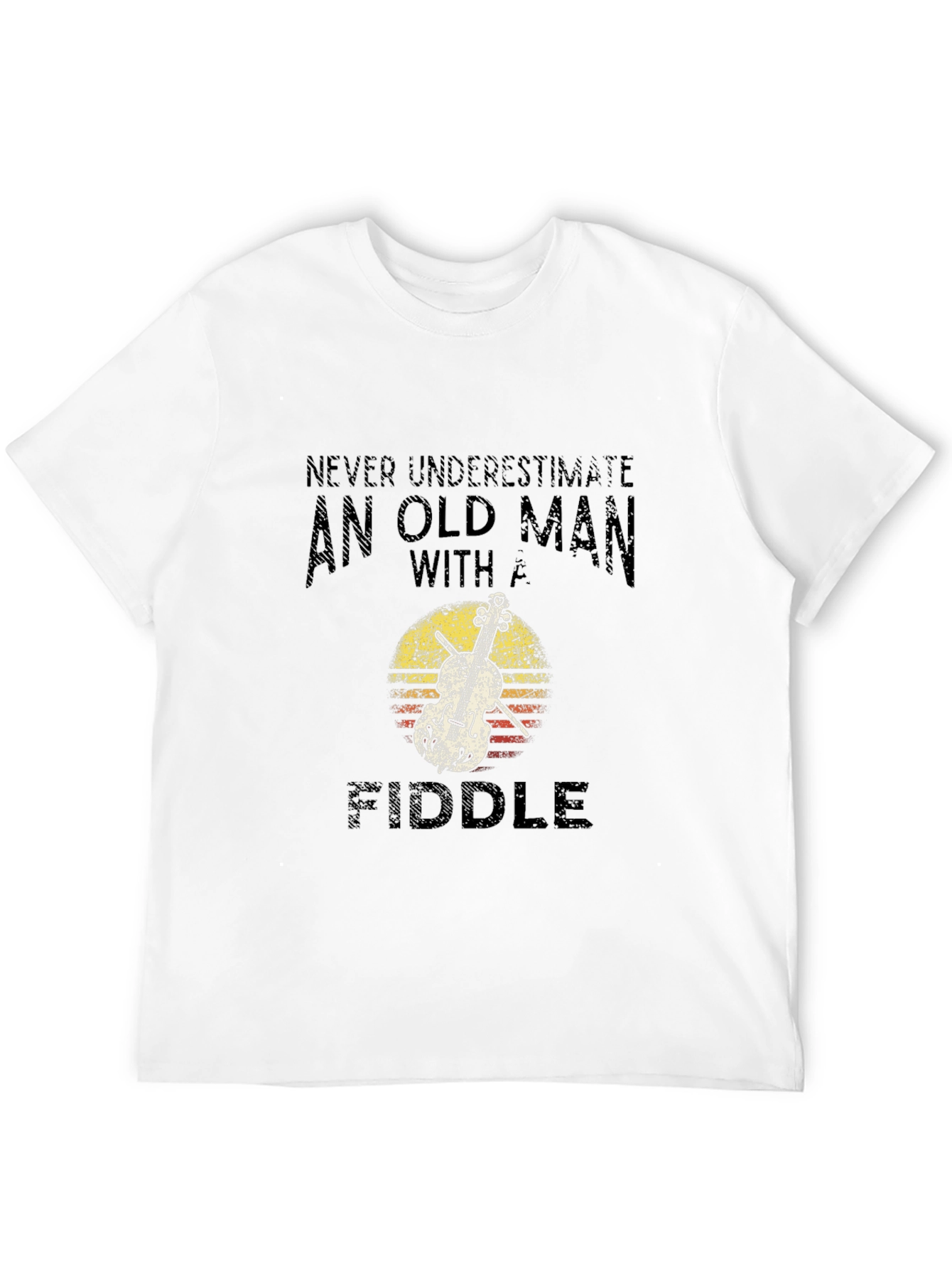 Old Man with Fiddle Graphic T-Shirt