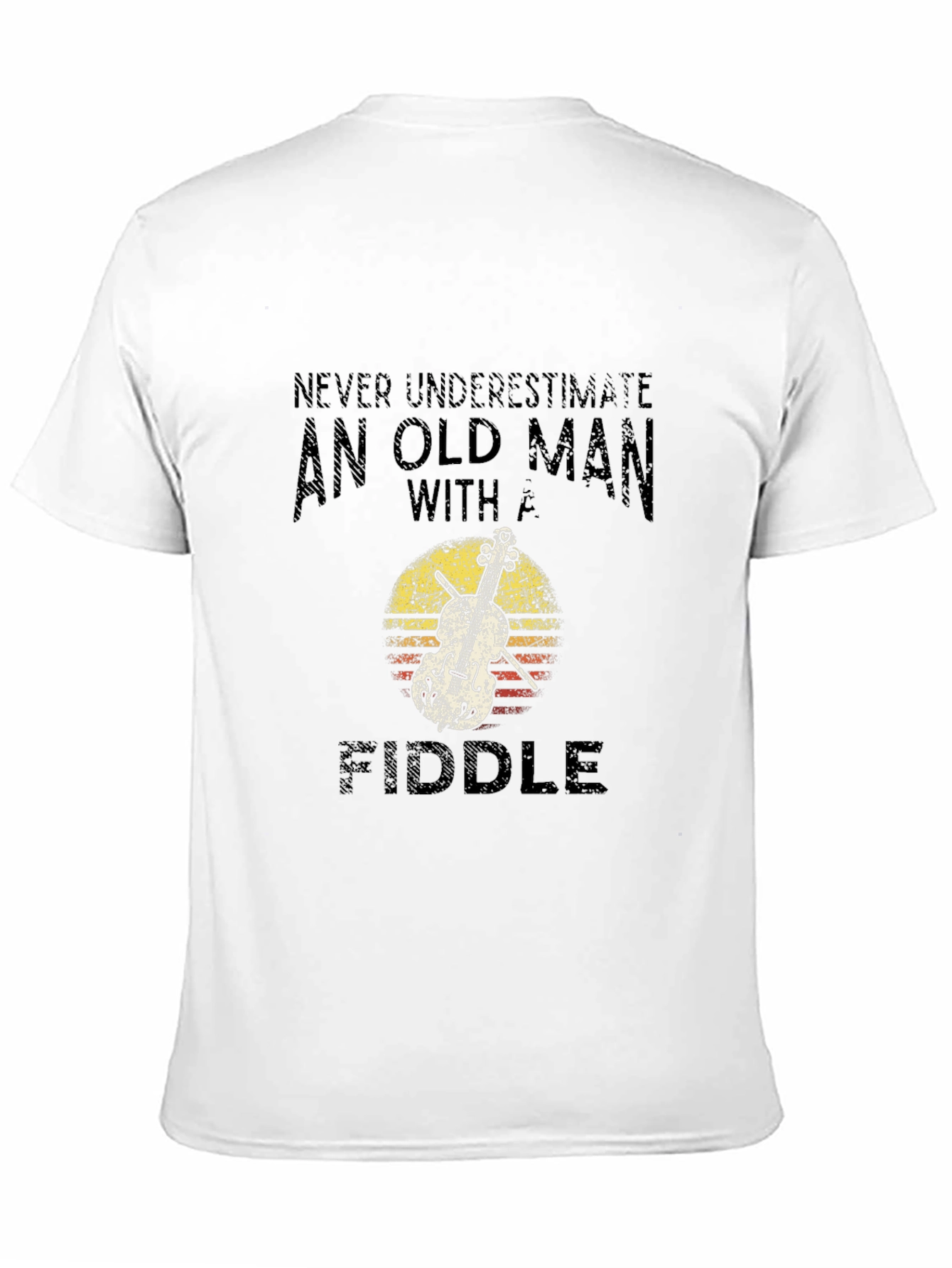 Old Man with Fiddle Graphic T-Shirt