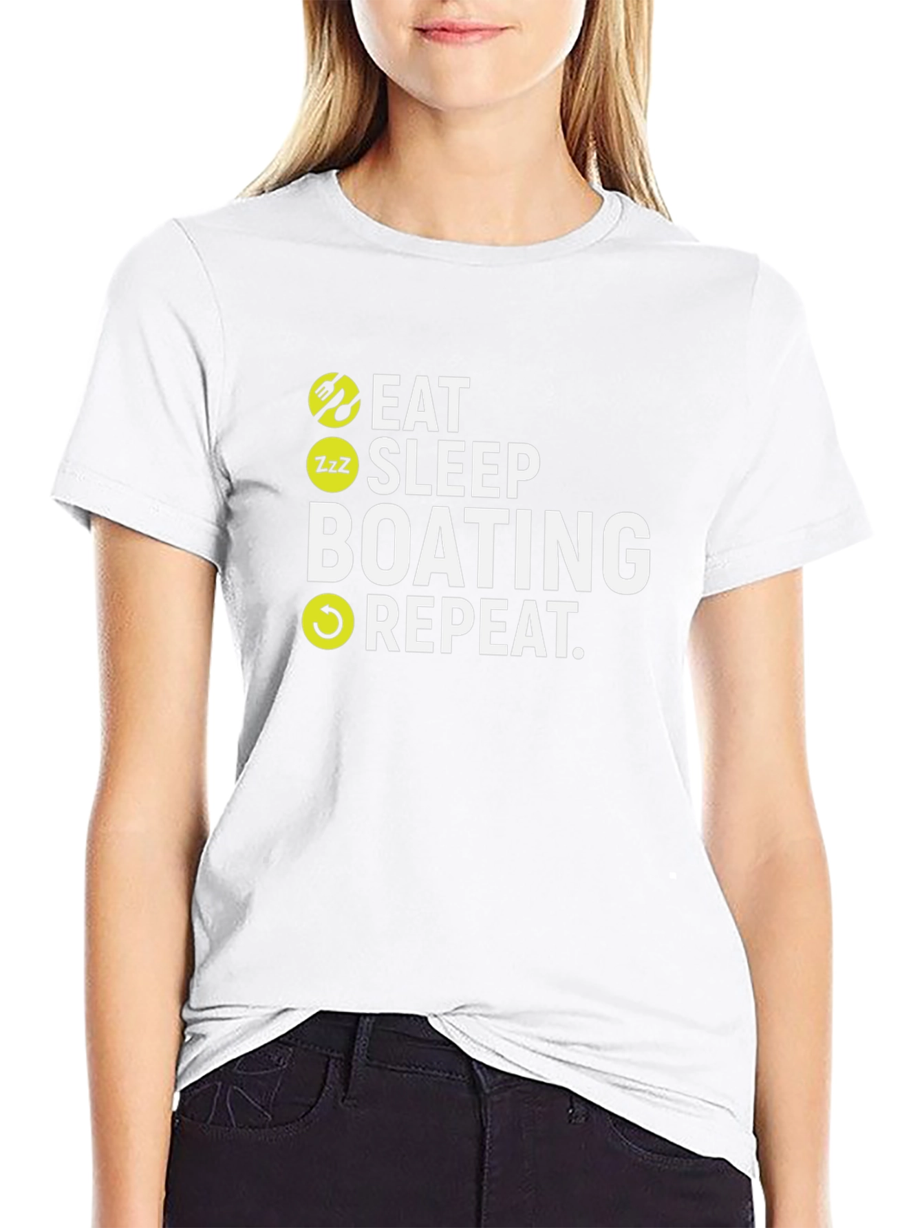 Eat Sleep Boating Repeat Graphic T-Shirt