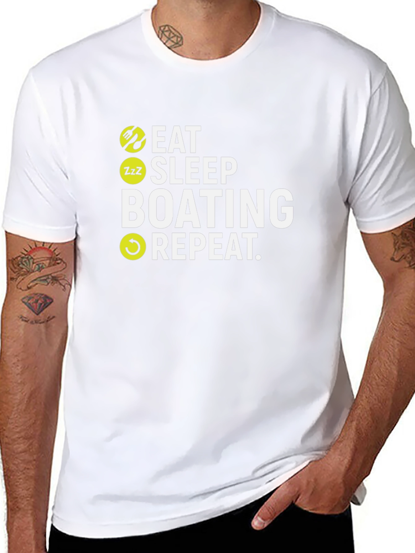 Eat Sleep Boating Repeat Graphic T-Shirt