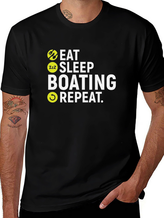 Eat Sleep Boating Repeat Graphic T-Shirt