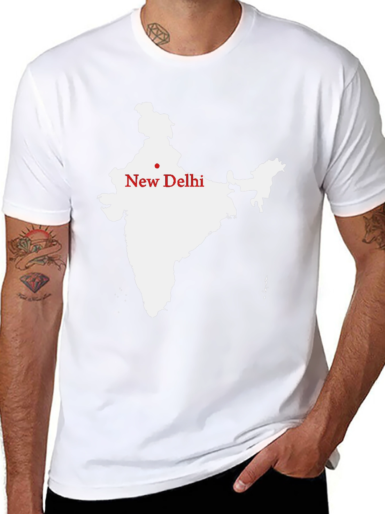 India Map T-Shirt - New Delhi Graphic Tee