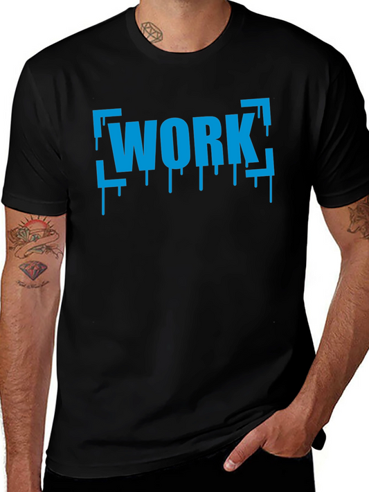 Work Drip Graphic T-Shirt - Black Cotton Tee