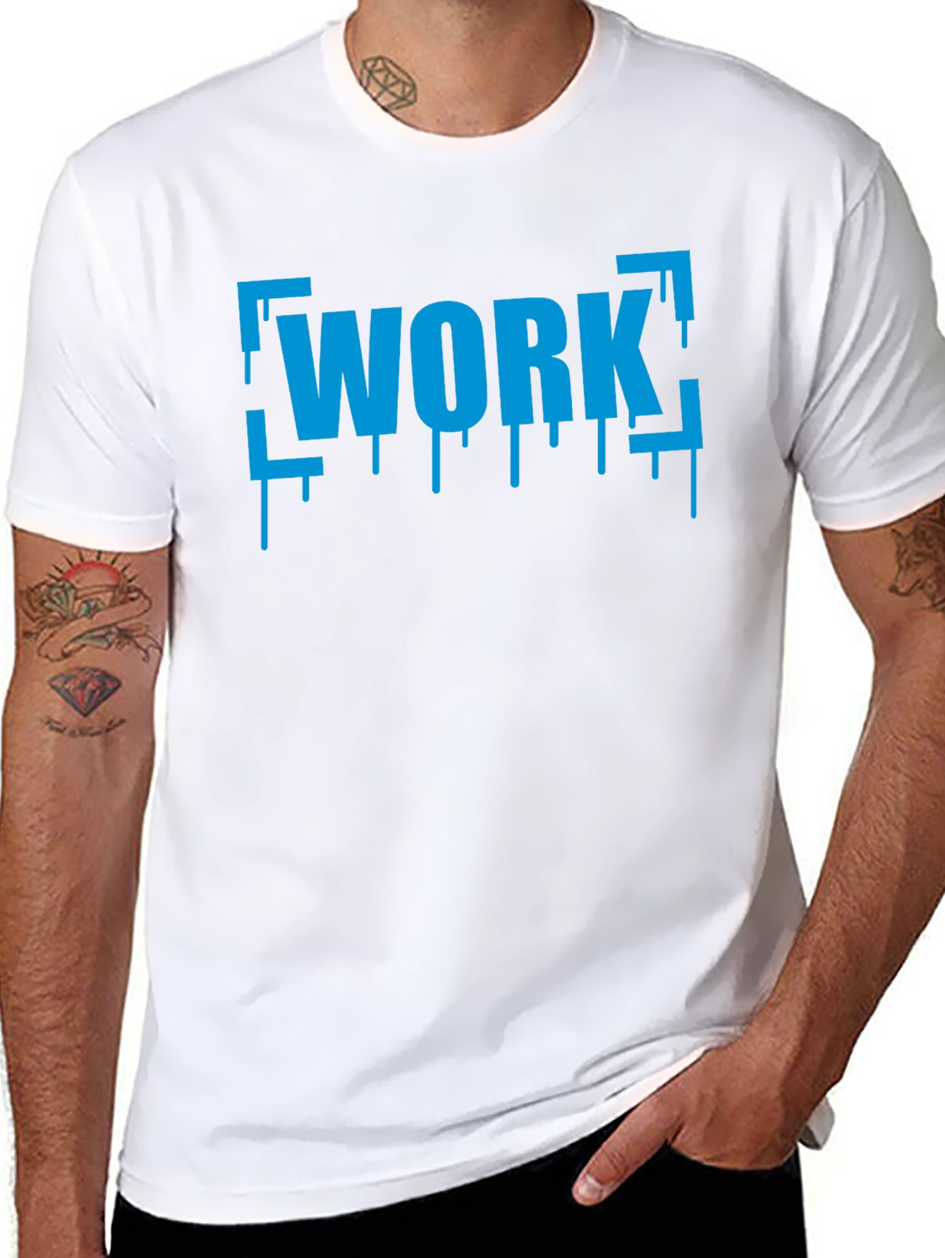 Work Drip Graphic T-Shirt - Black Cotton Tee