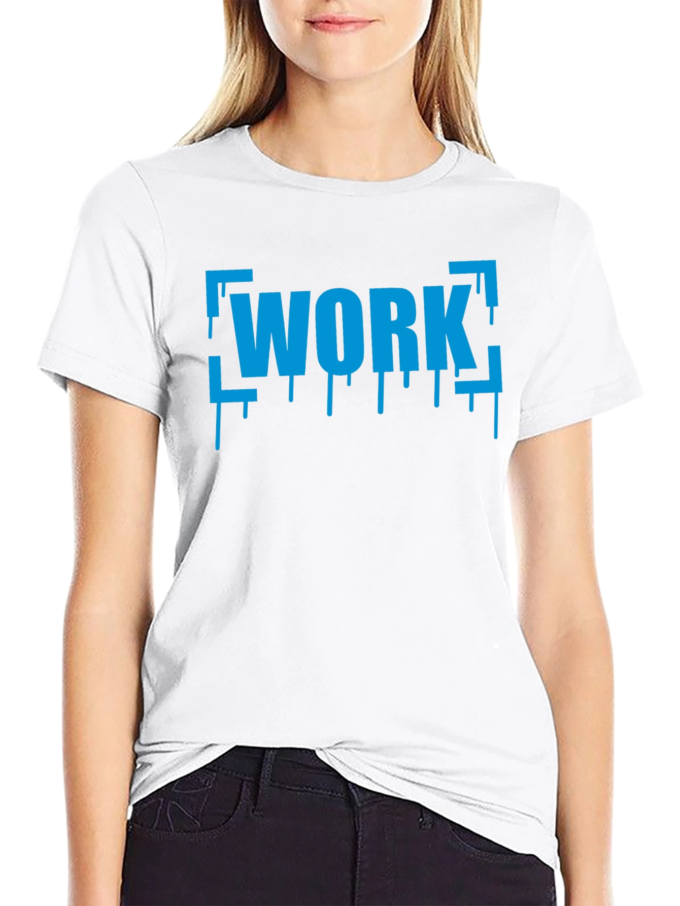 Work Drip Graphic T-Shirt - Black Cotton Tee
