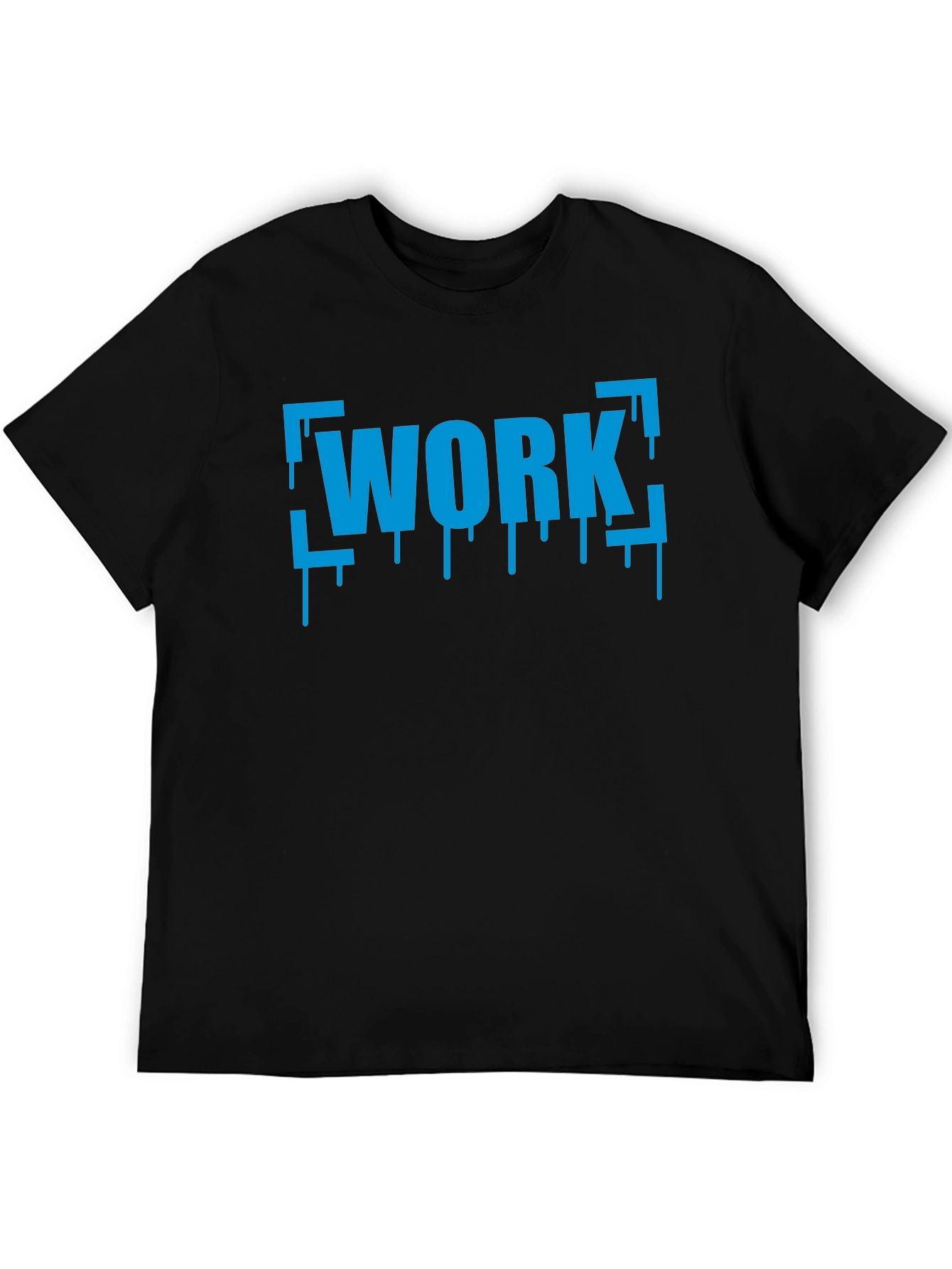 Work Drip Graphic T-Shirt - Black Cotton Tee