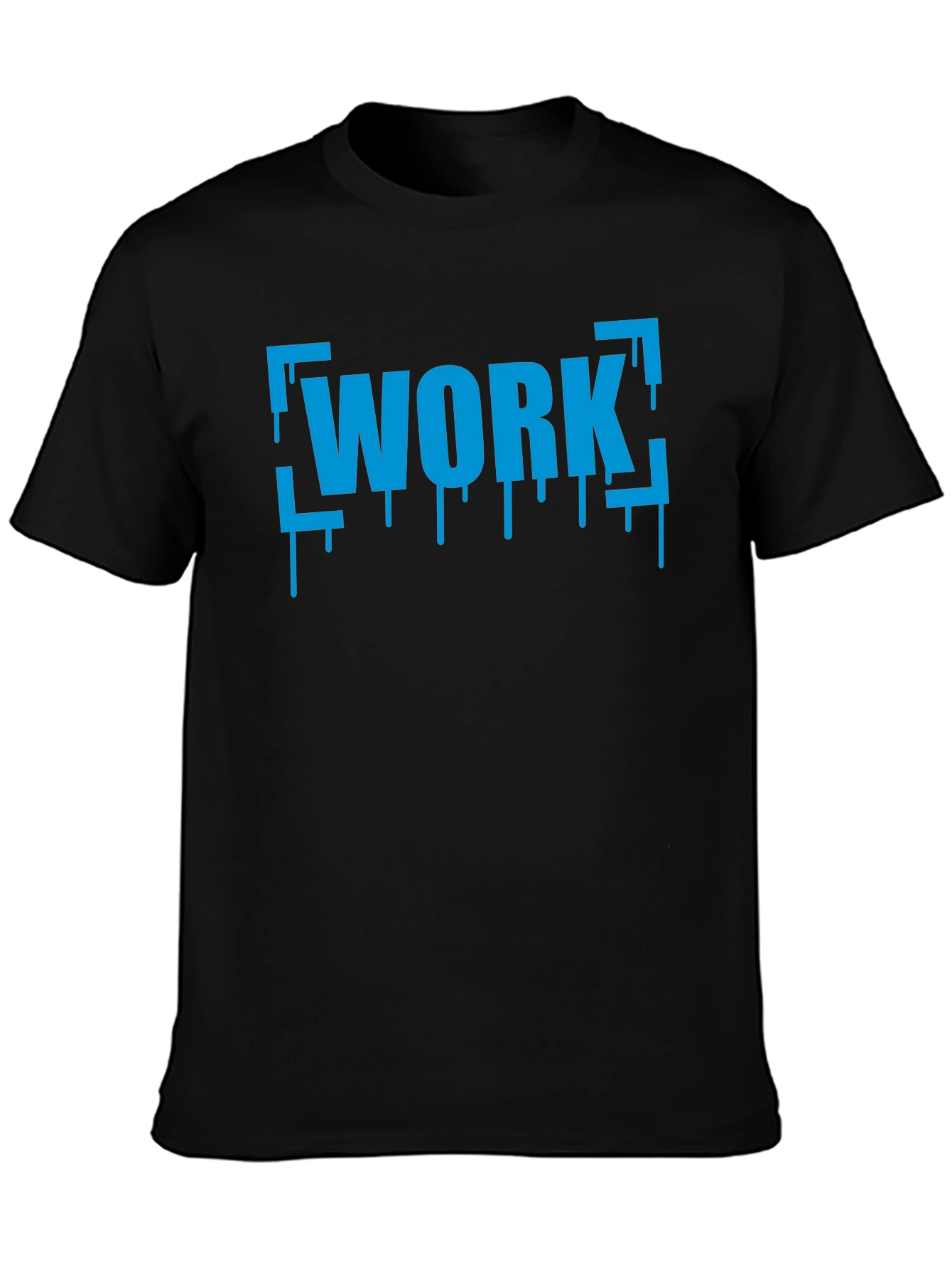 Work Drip Graphic T-Shirt - Black Cotton Tee