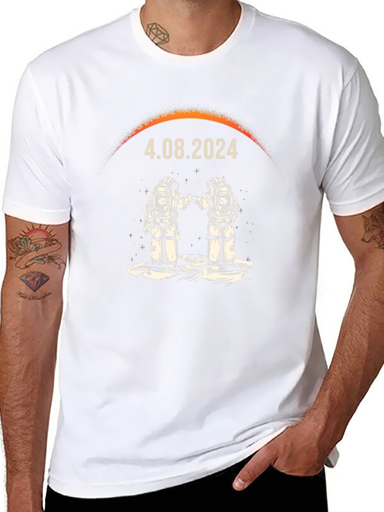 Total Solar Eclipse 2024 Astronaut T-Shirt