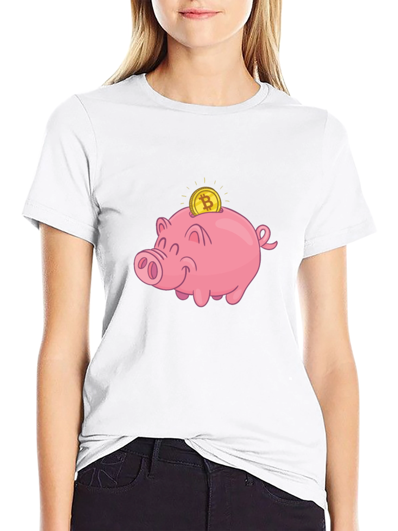 Bitcoin Piggy Bank Black T-Shirt