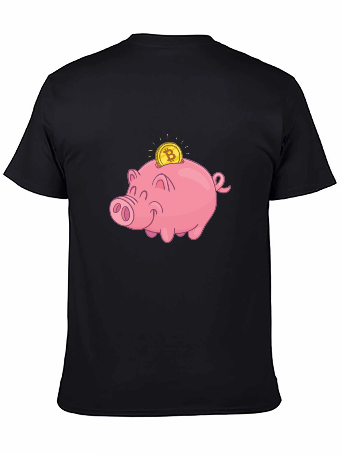 Bitcoin Piggy Bank Black T-Shirt