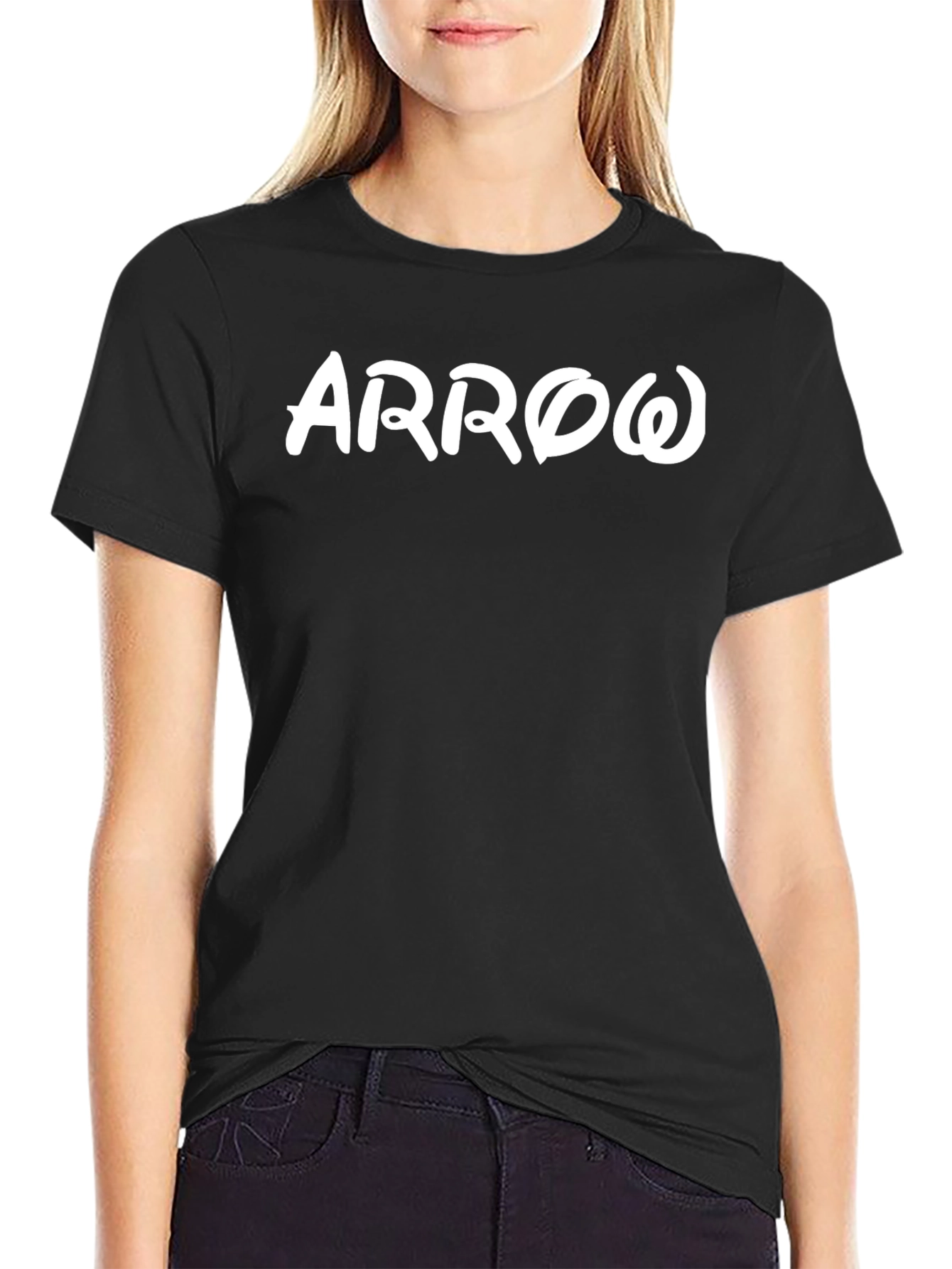 ARROW Black Graphic Tee - Stylish Mens Cotton T-Shirt
