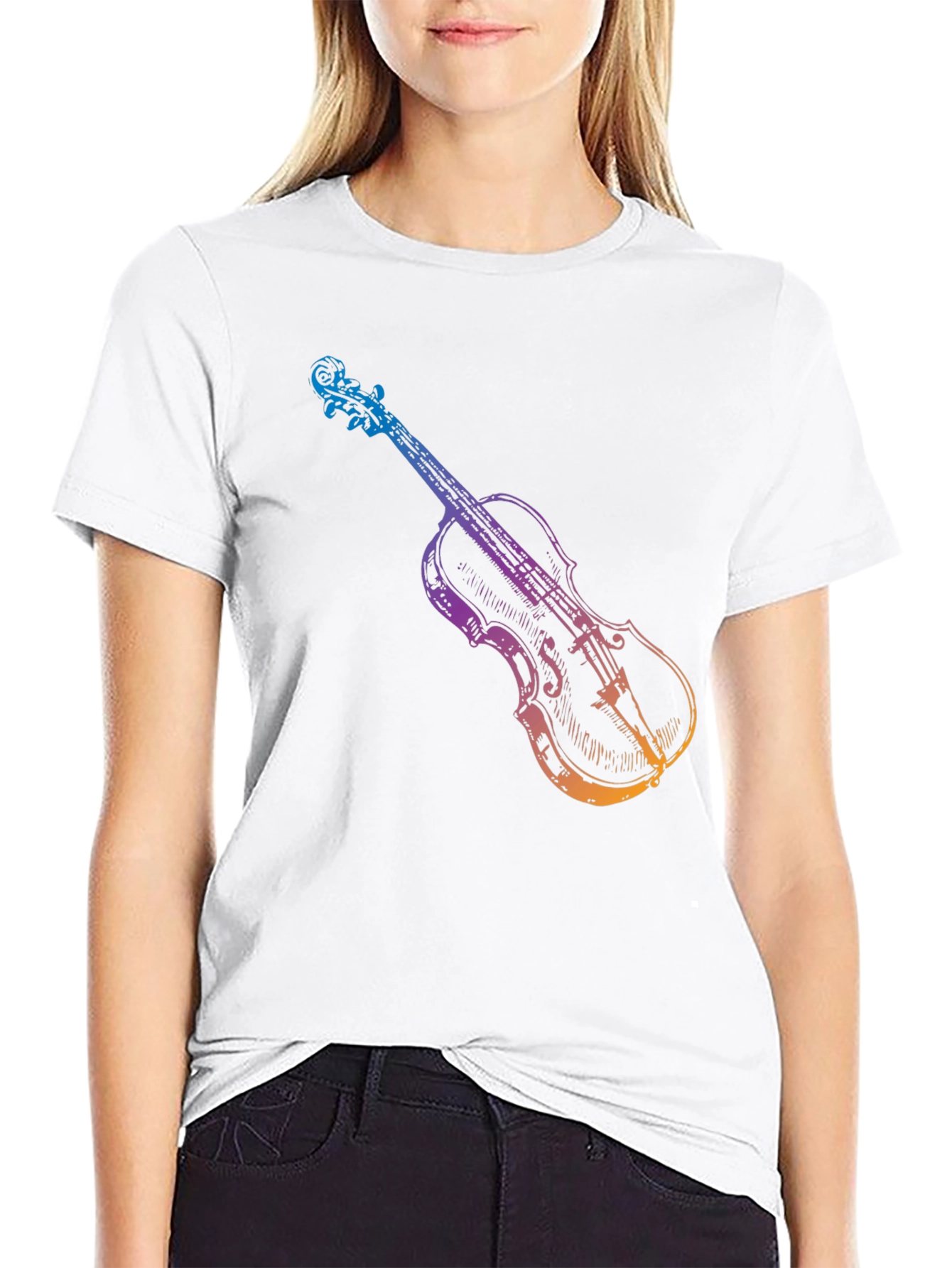 Violin Graphic Tee - Stylish Music Lover T-Shirt