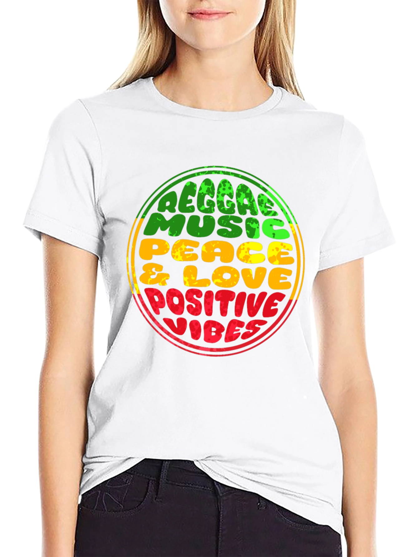 Reggae Music T-Shirt - Peace & Love Positive Vibes