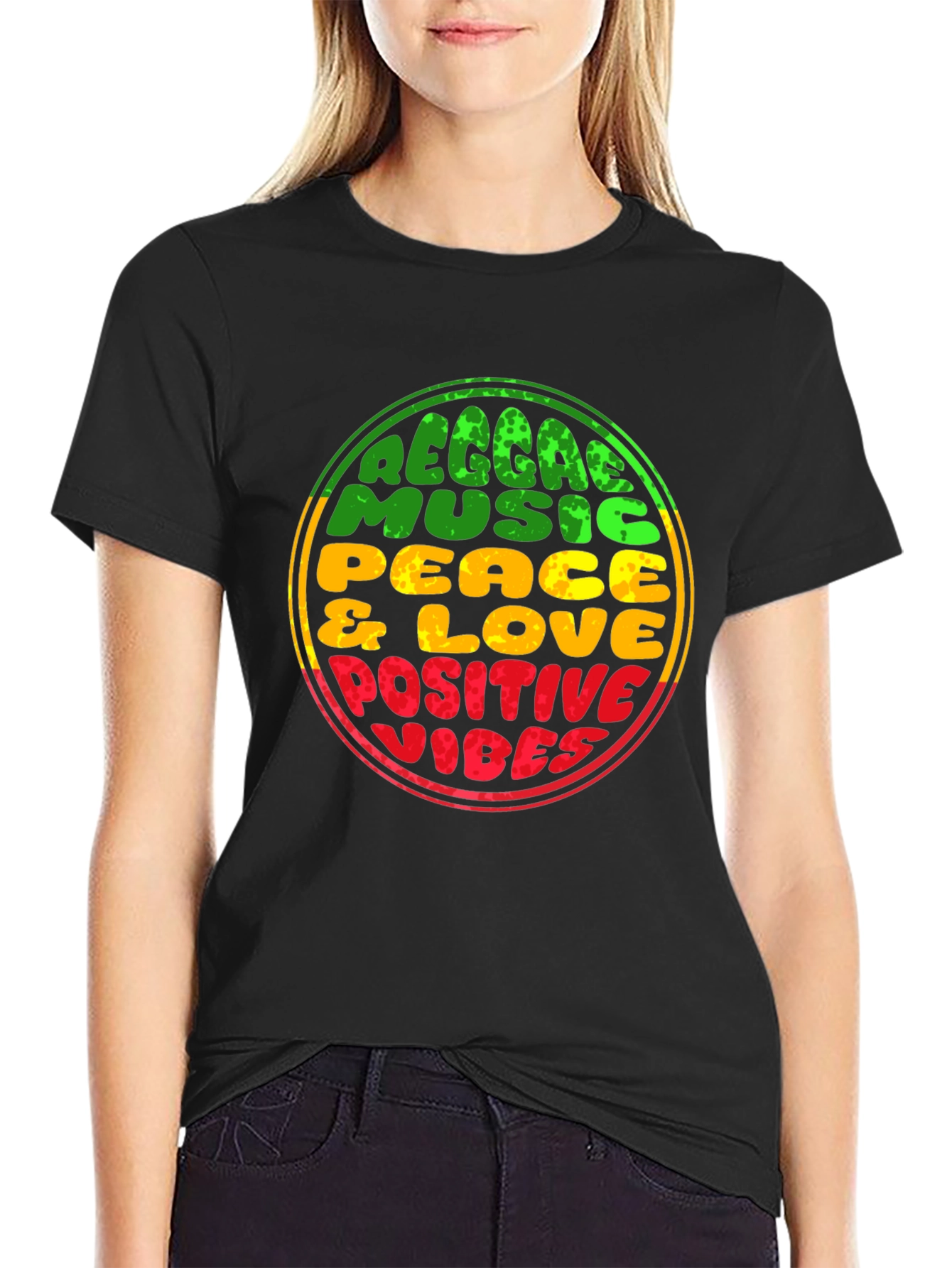 Reggae Music T-Shirt - Peace & Love Positive Vibes