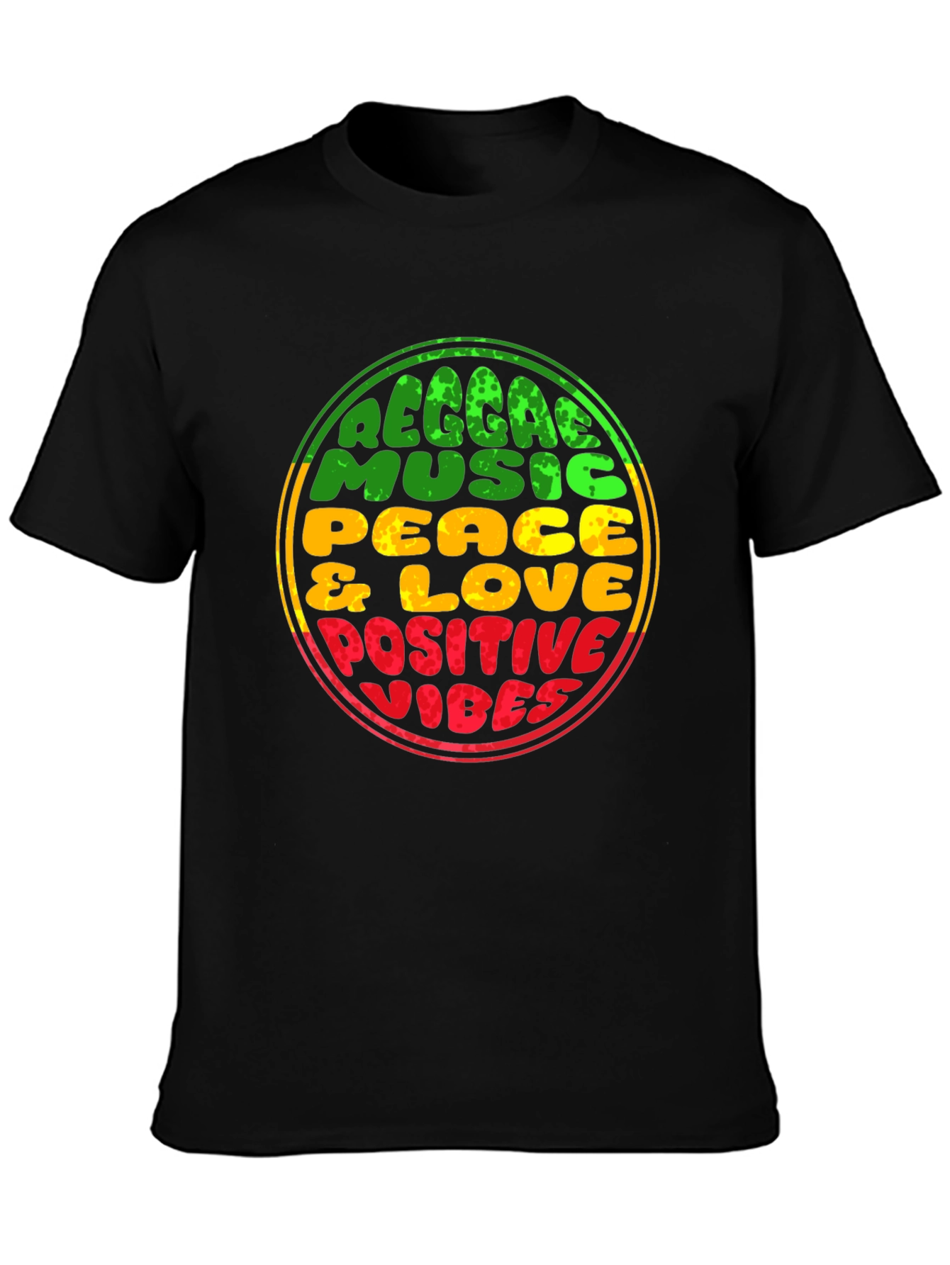 Reggae Music T-Shirt - Peace & Love Positive Vibes