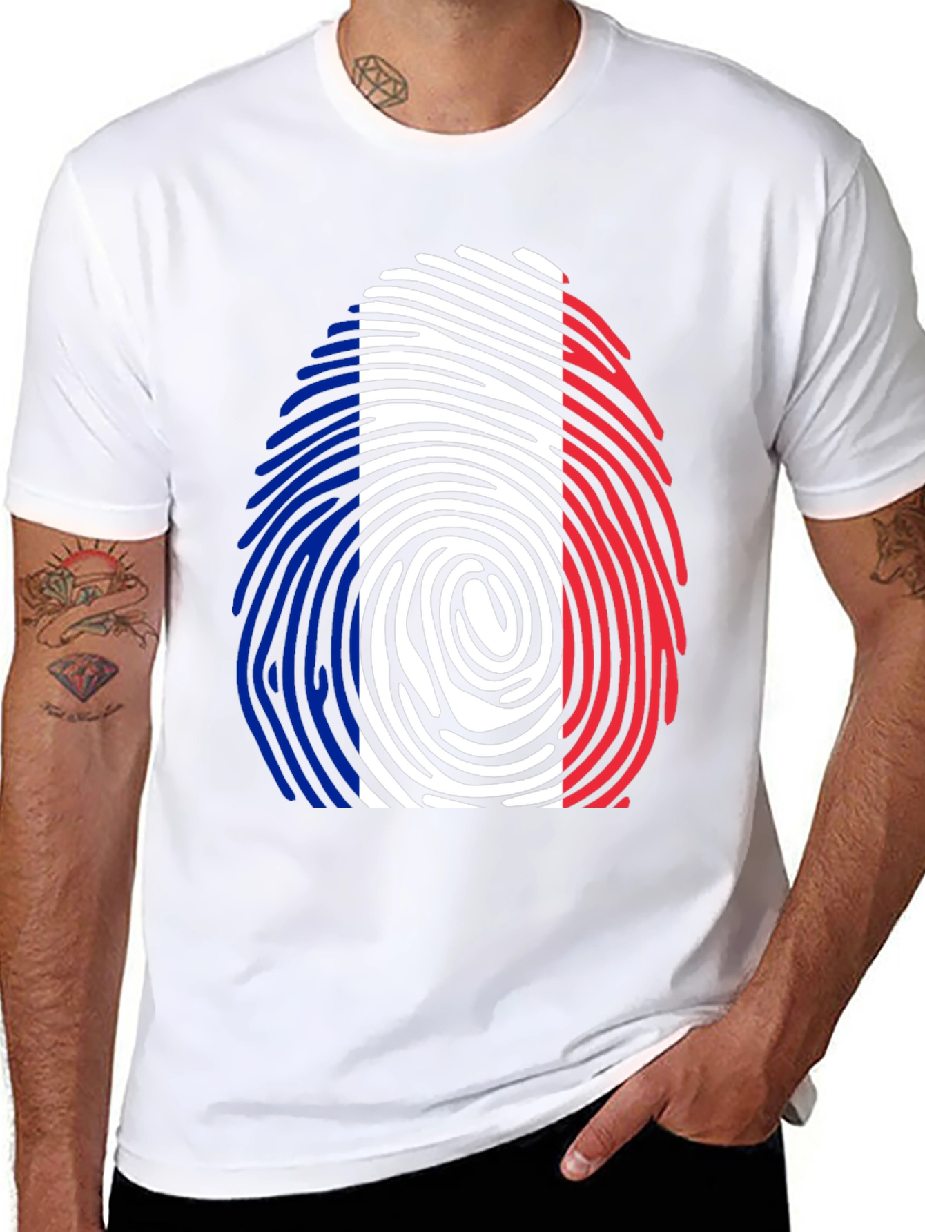 French Flag Fingerprint T-Shirt