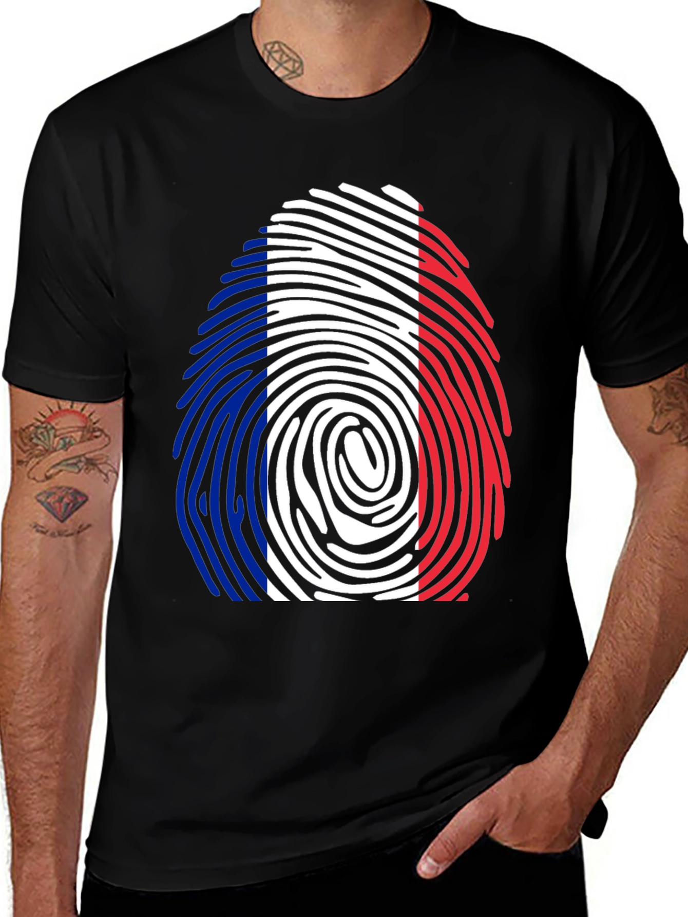 French Flag Fingerprint T-Shirt