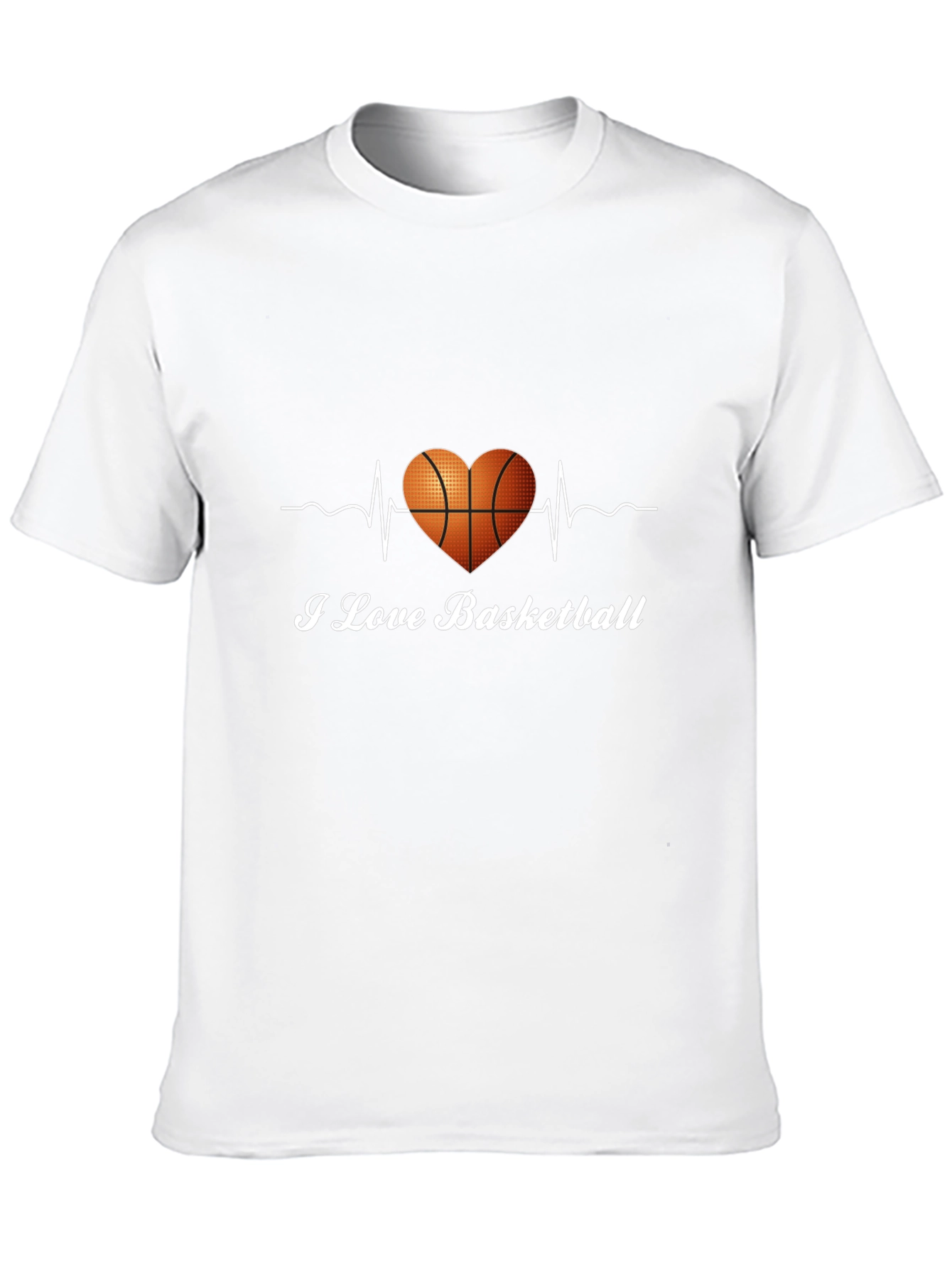 I Love Basketball T-Shirt - Heartbeat Design