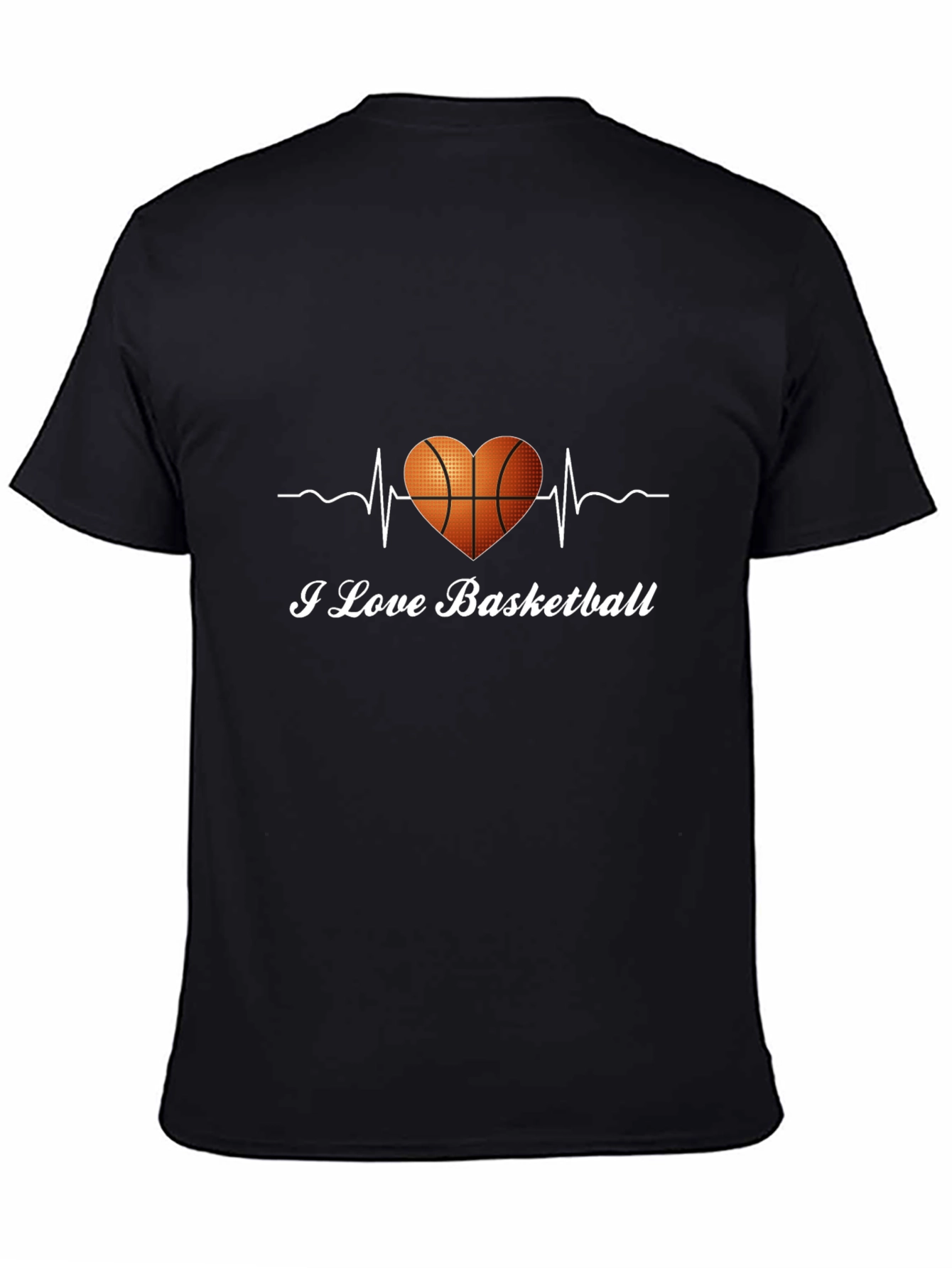 I Love Basketball T-Shirt - Heartbeat Design